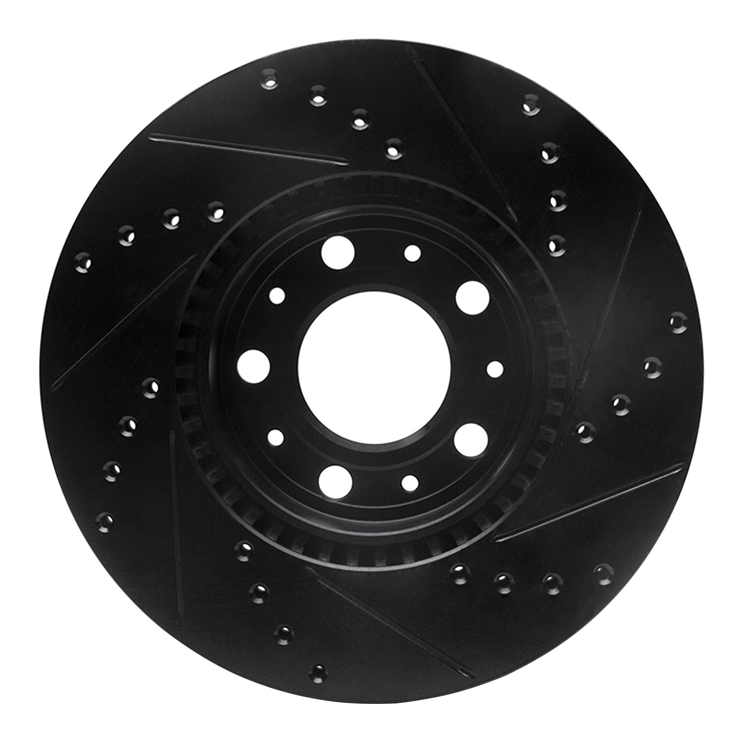 DYN 633-27018L DFC Brake Rotor - Drilled and Slotted - Black - Image 2