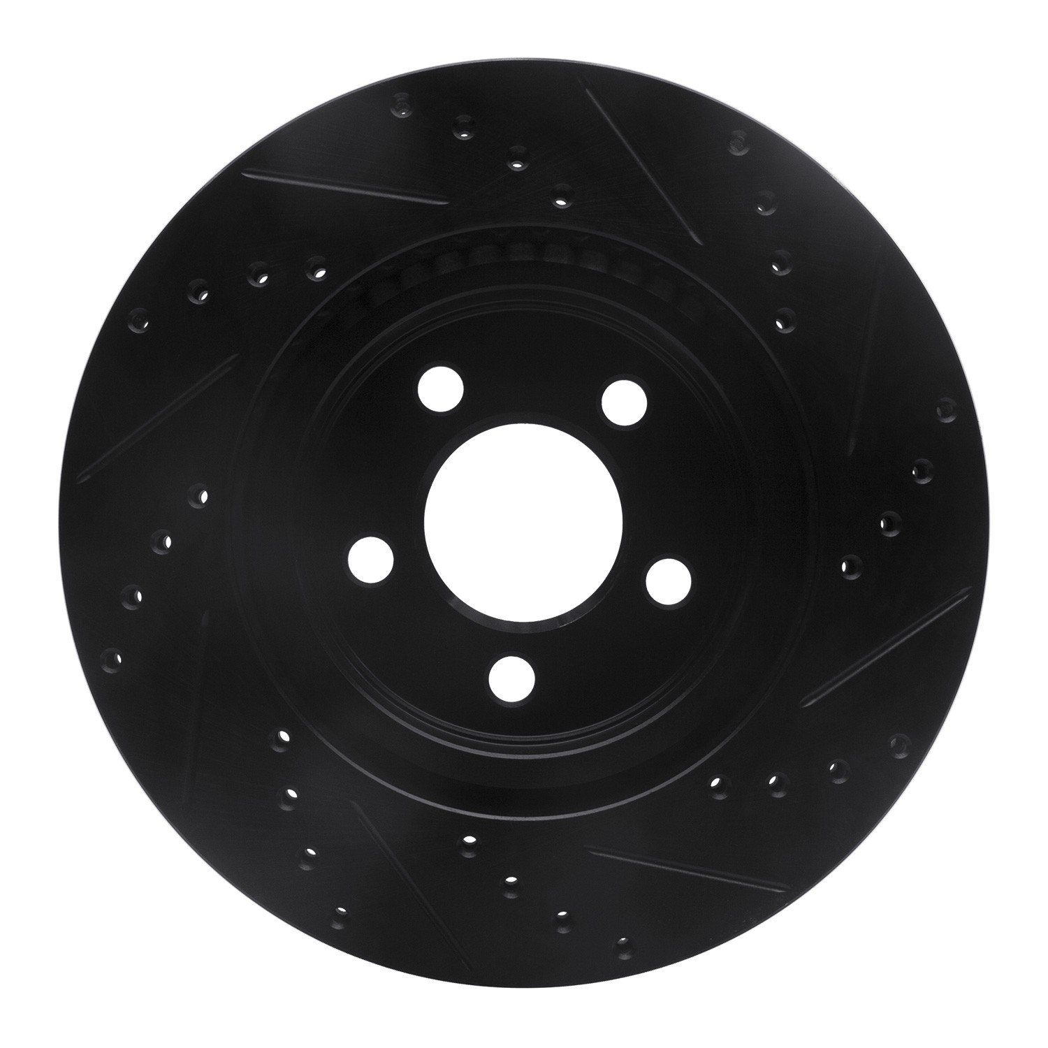 DYN 633-39015L DFC Brake Rotor - Drilled and Slotted - Black - Image 2