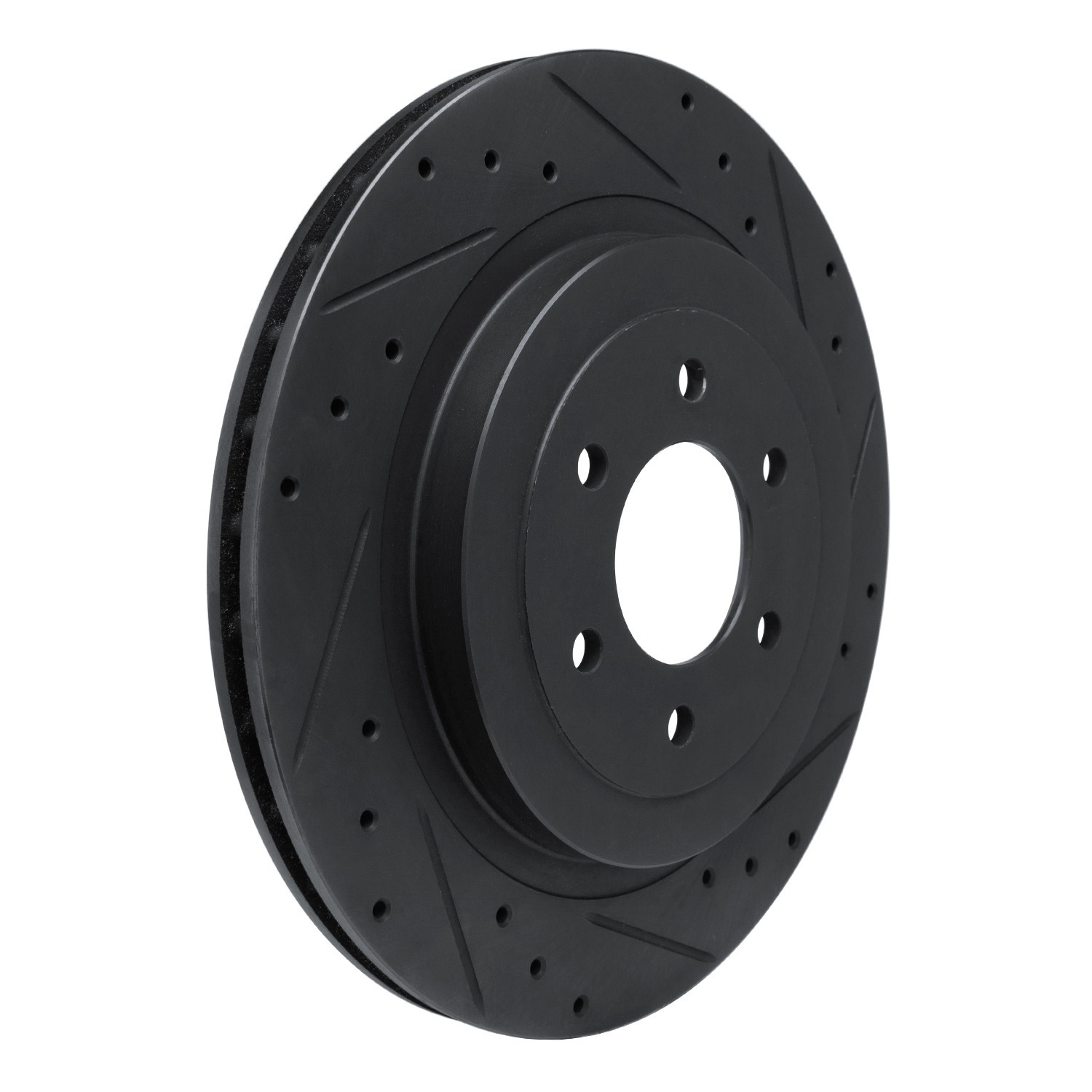 DYN 633-40014R DFC Brake Rotor - Drilled and Slotted - Black