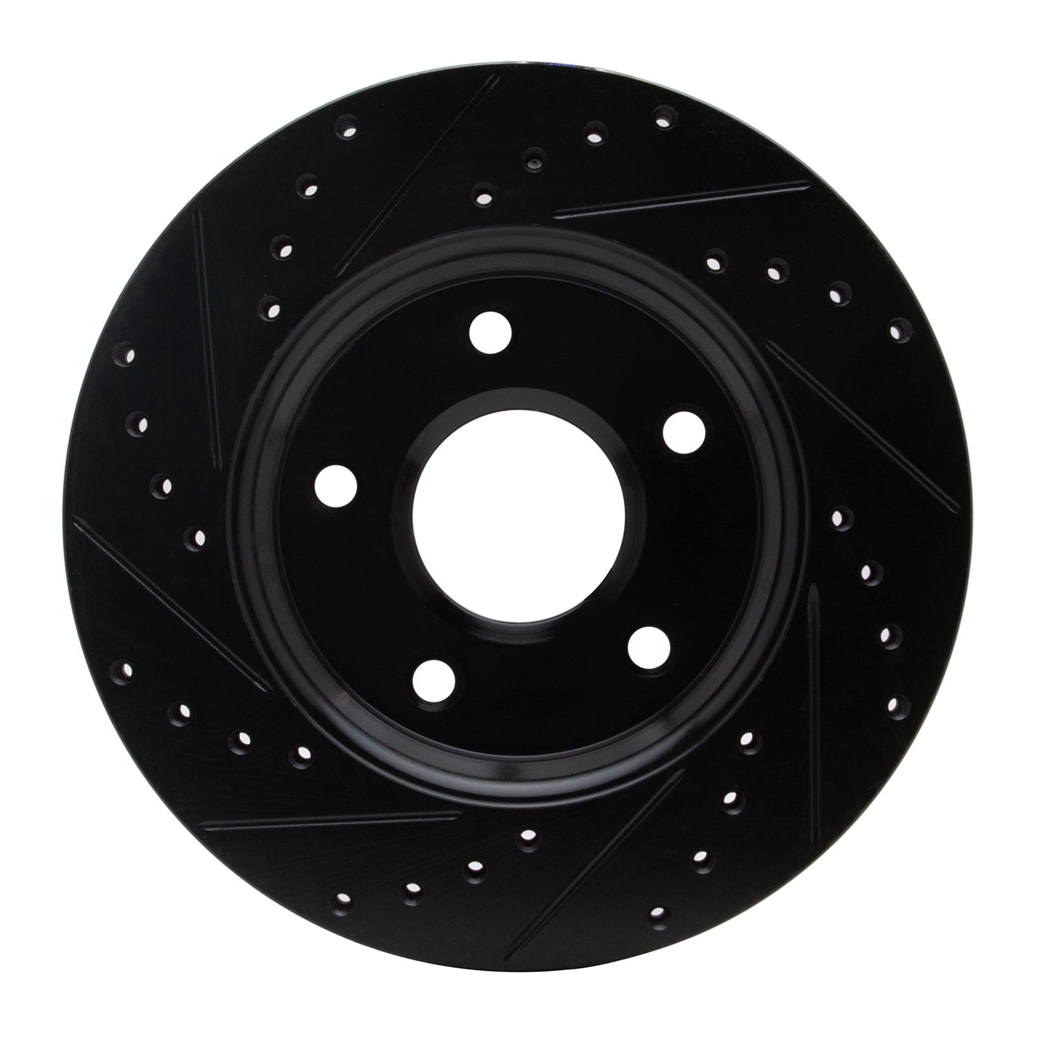 DYN 633-40107R DFC Brake Rotor - Drilled and Slotted - Black - Image 2