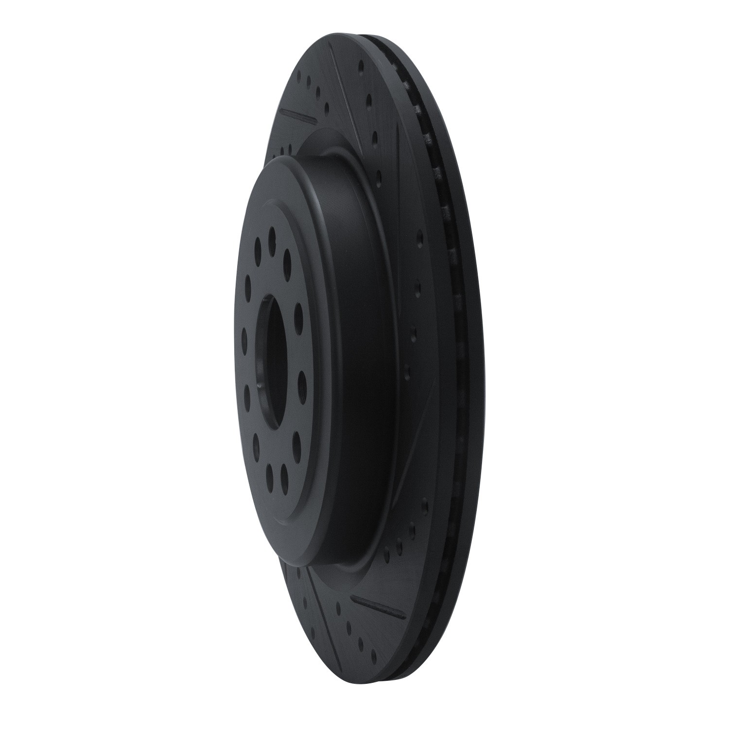 DYN 633-40121R DFC Brake Rotor - Drilled and Slotted - Black