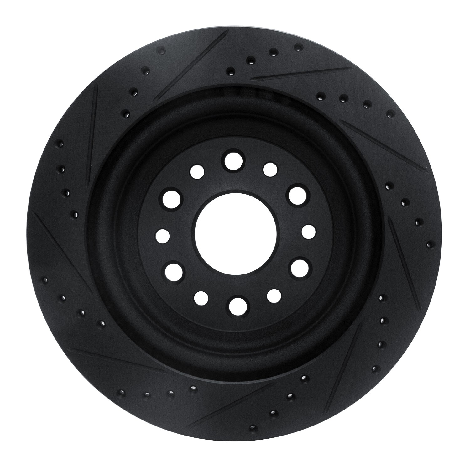 DYN 633-40121R DFC Brake Rotor - Drilled and Slotted - Black - Image 2