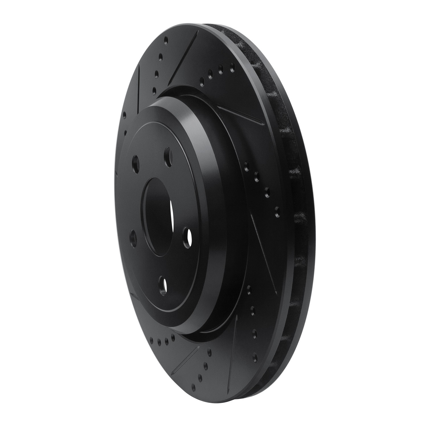 DYN 633-42008L DFC Brake Rotor - Drilled and Slotted - Black