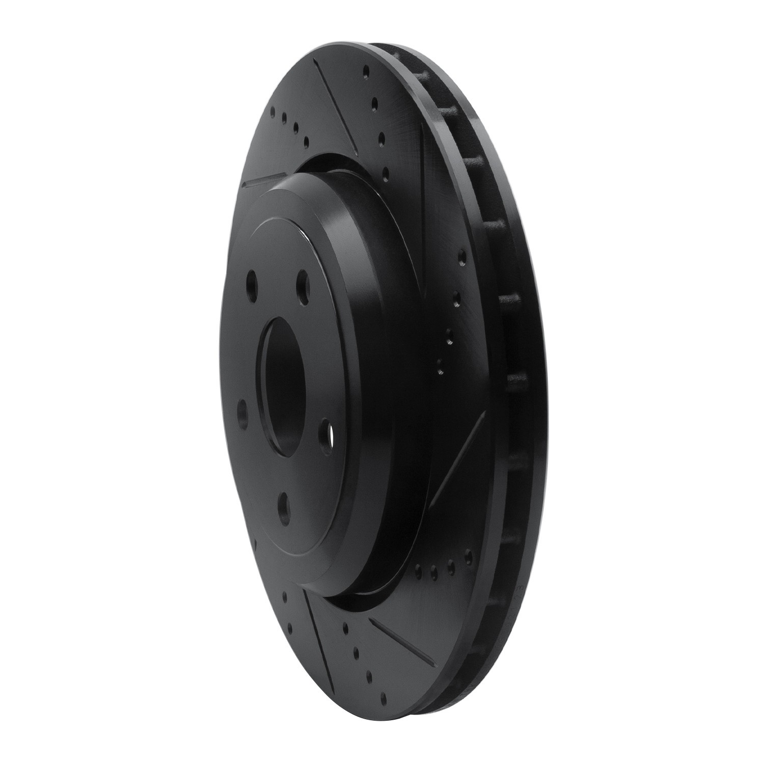DYN 633-42008R DFC Brake Rotor - Drilled and Slotted - Black