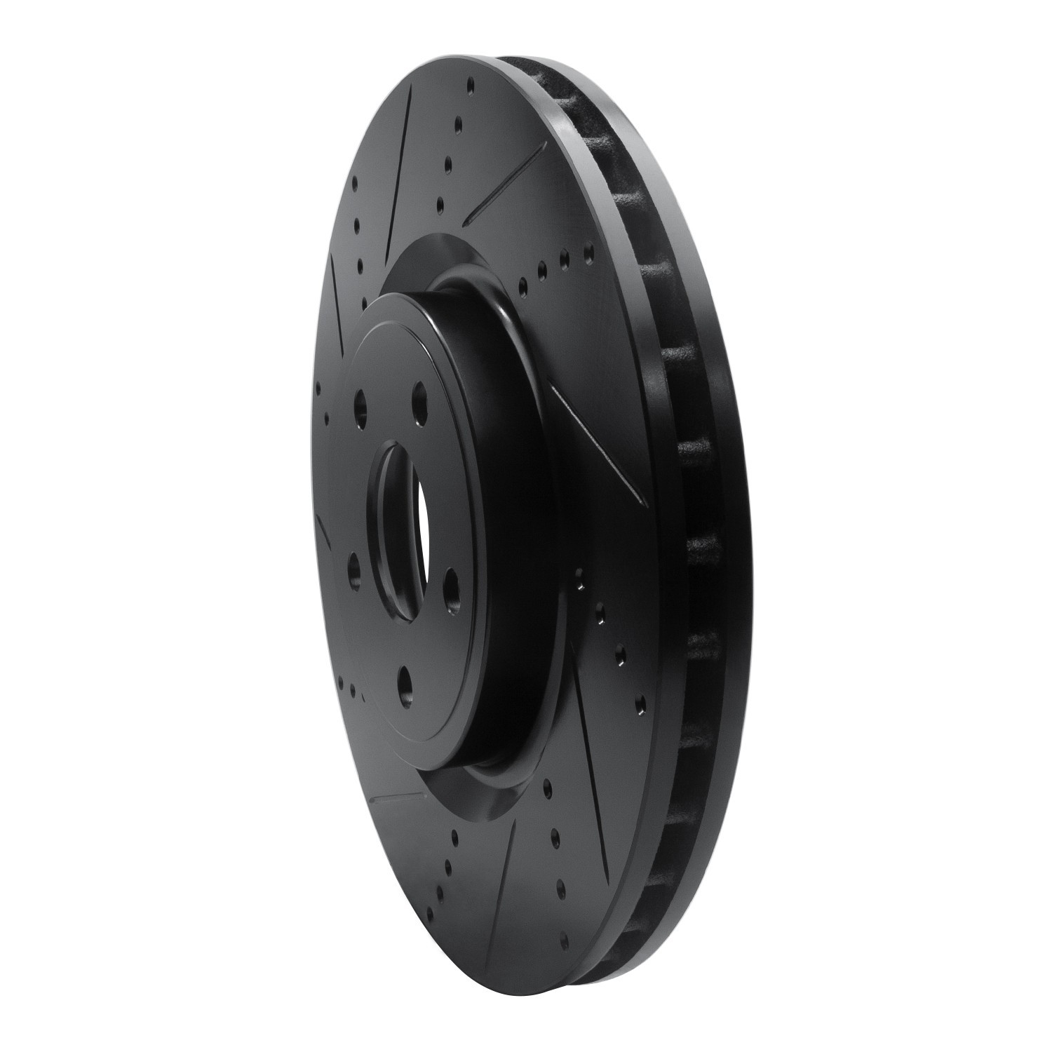 DYN 633-42009L DFC Brake Rotor - Drilled and Slotted - Black