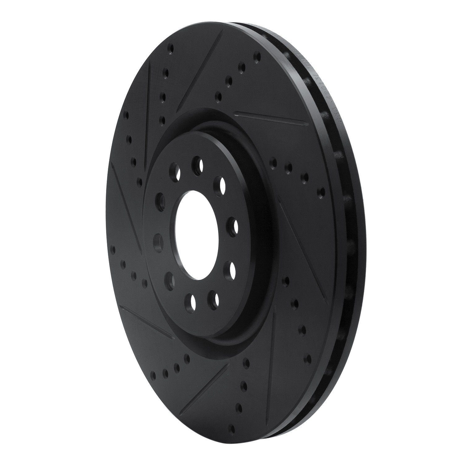 DYN 633-42013L DFC Brake Rotor - Drilled and Slotted - Black