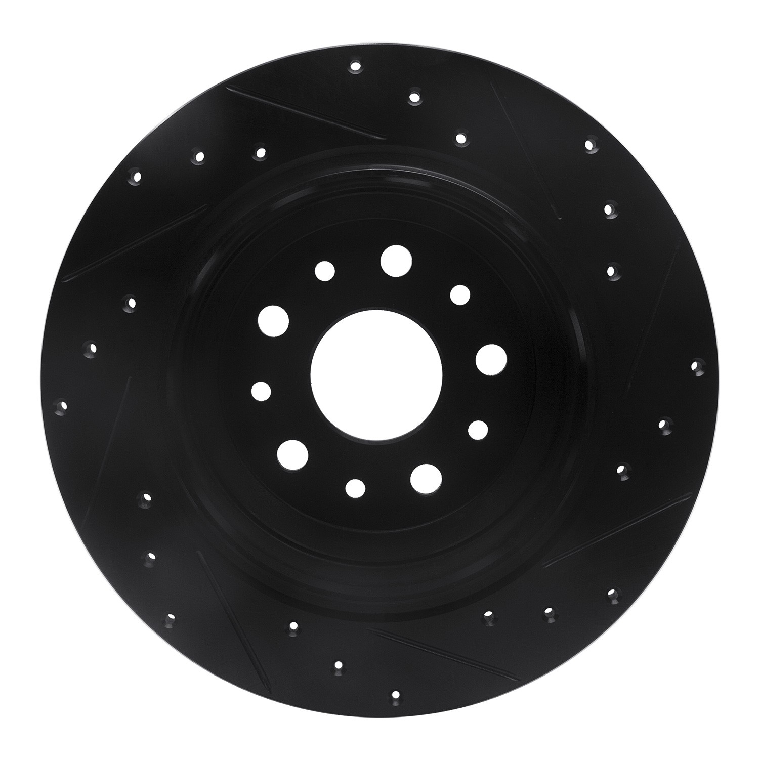 DYN 633-42042L DFC Brake Rotor - Drilled and Slotted - Black - Image 2