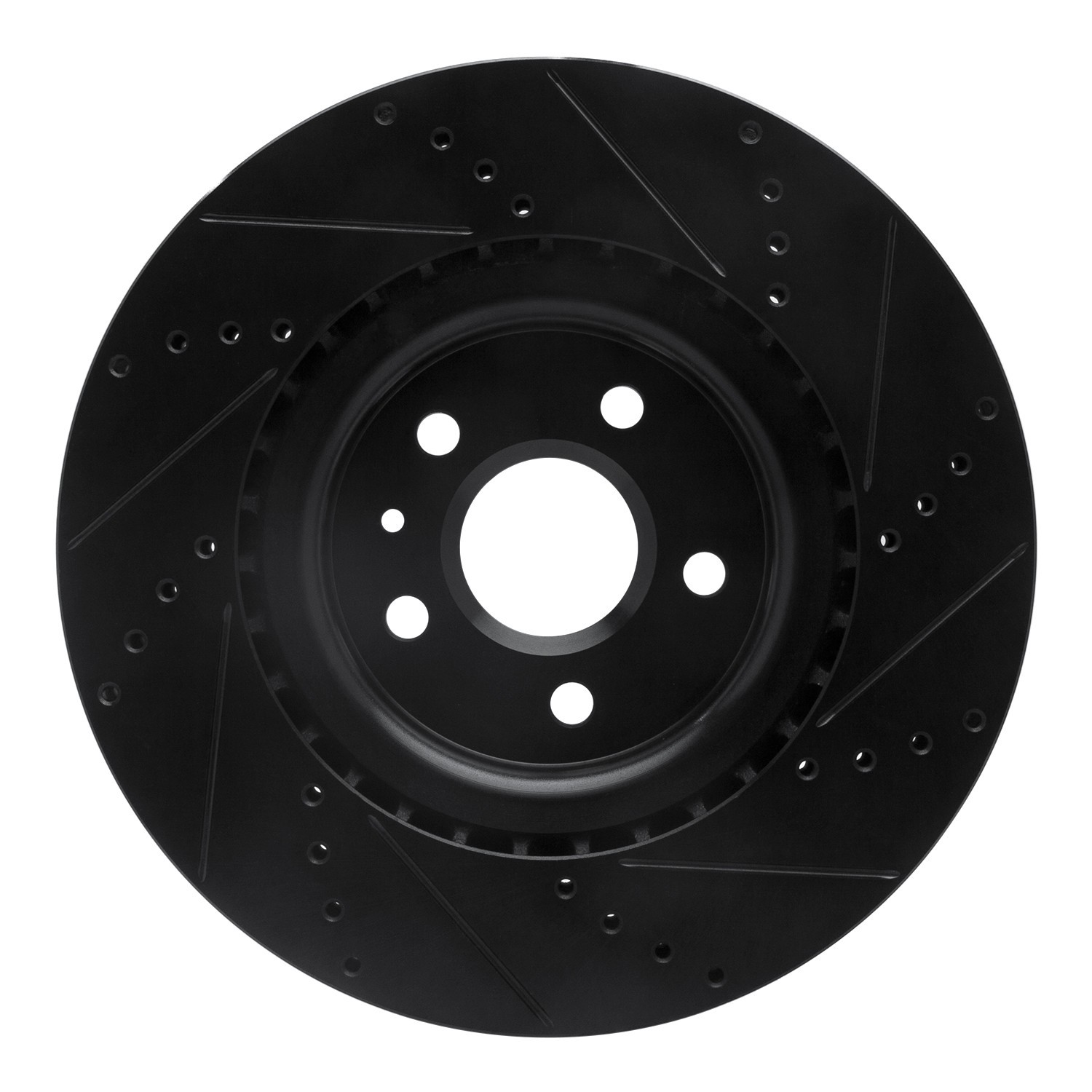 DYN 633-45017L DFC Brake Rotor - Drilled and Slotted - Black - Image 2
