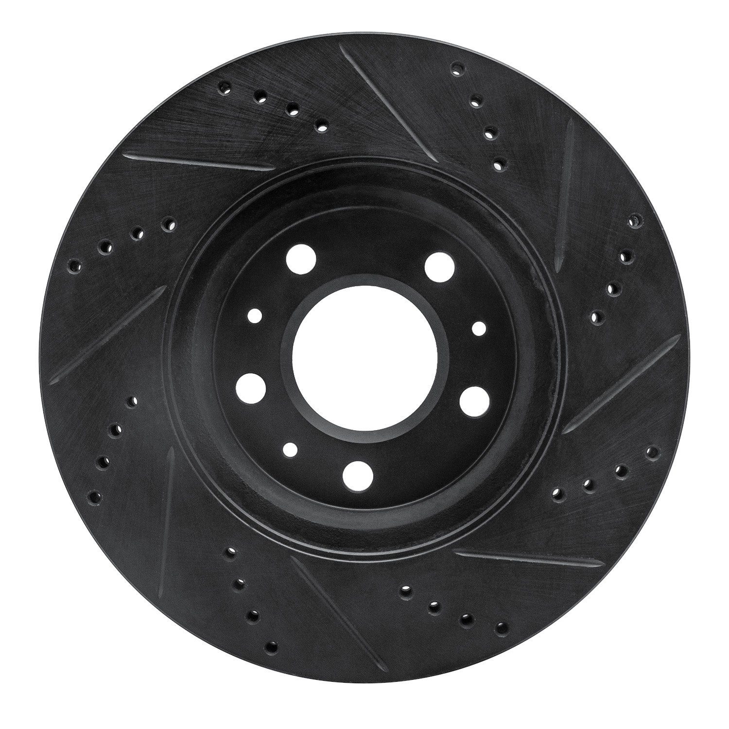 DYN 633-46013L DFC Brake Rotor - Drilled and Slotted - Black - Image 2