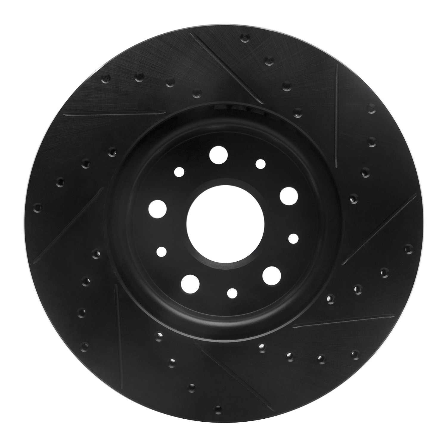 DYN 633-46038L DFC Brake Rotor - Drilled and Slotted - Black - Image 2