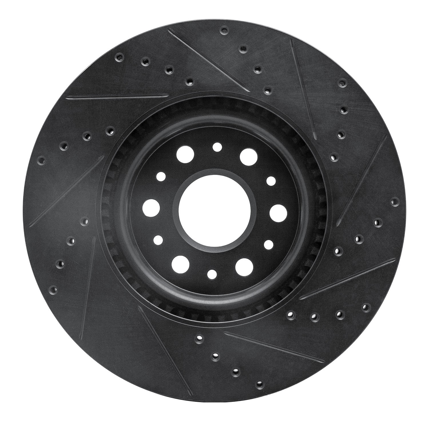 DYN 633-46047L DFC Brake Rotor - Drilled and Slotted - Black - Image 2