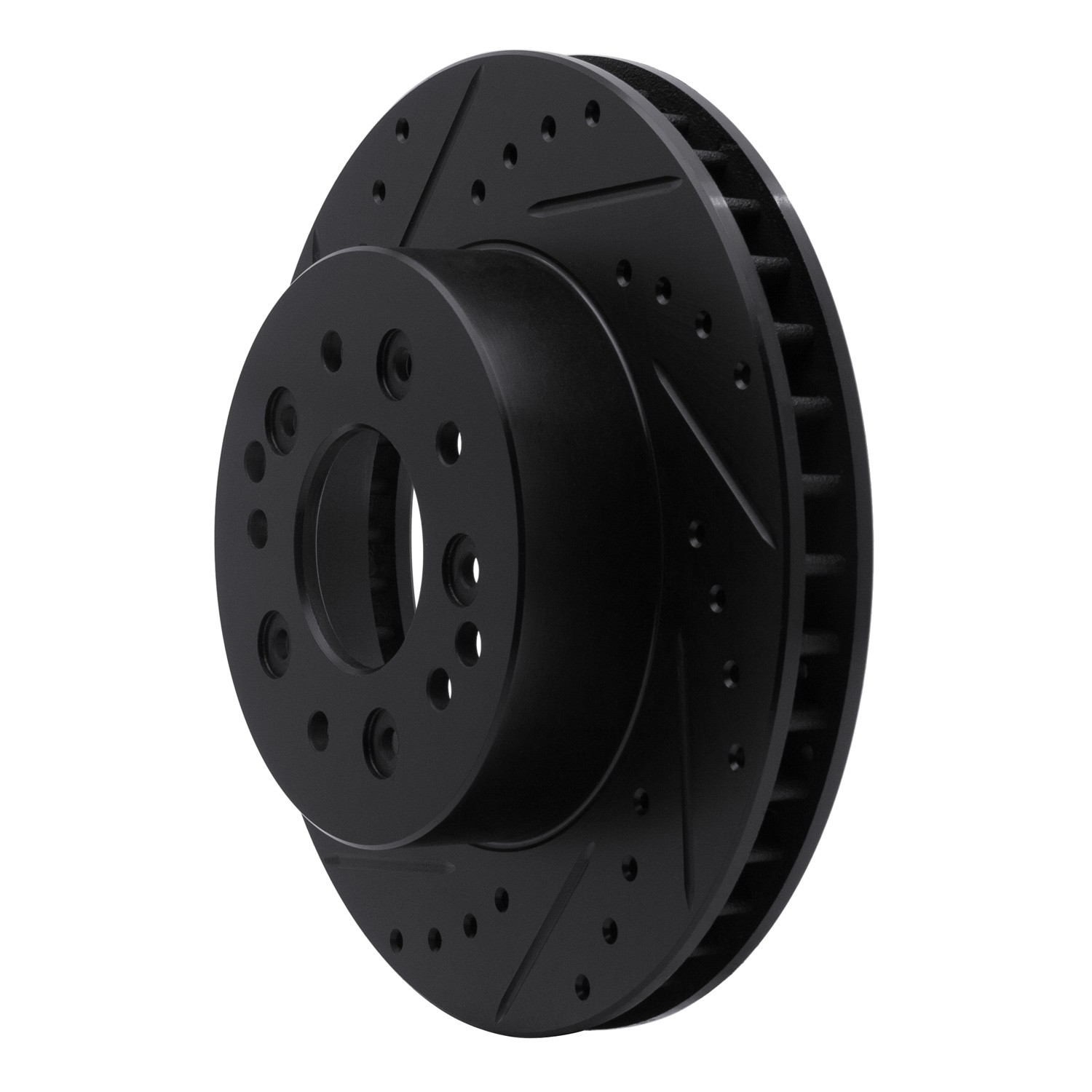 DYN 633-47008L DFC Brake Rotor - Drilled and Slotted - Black