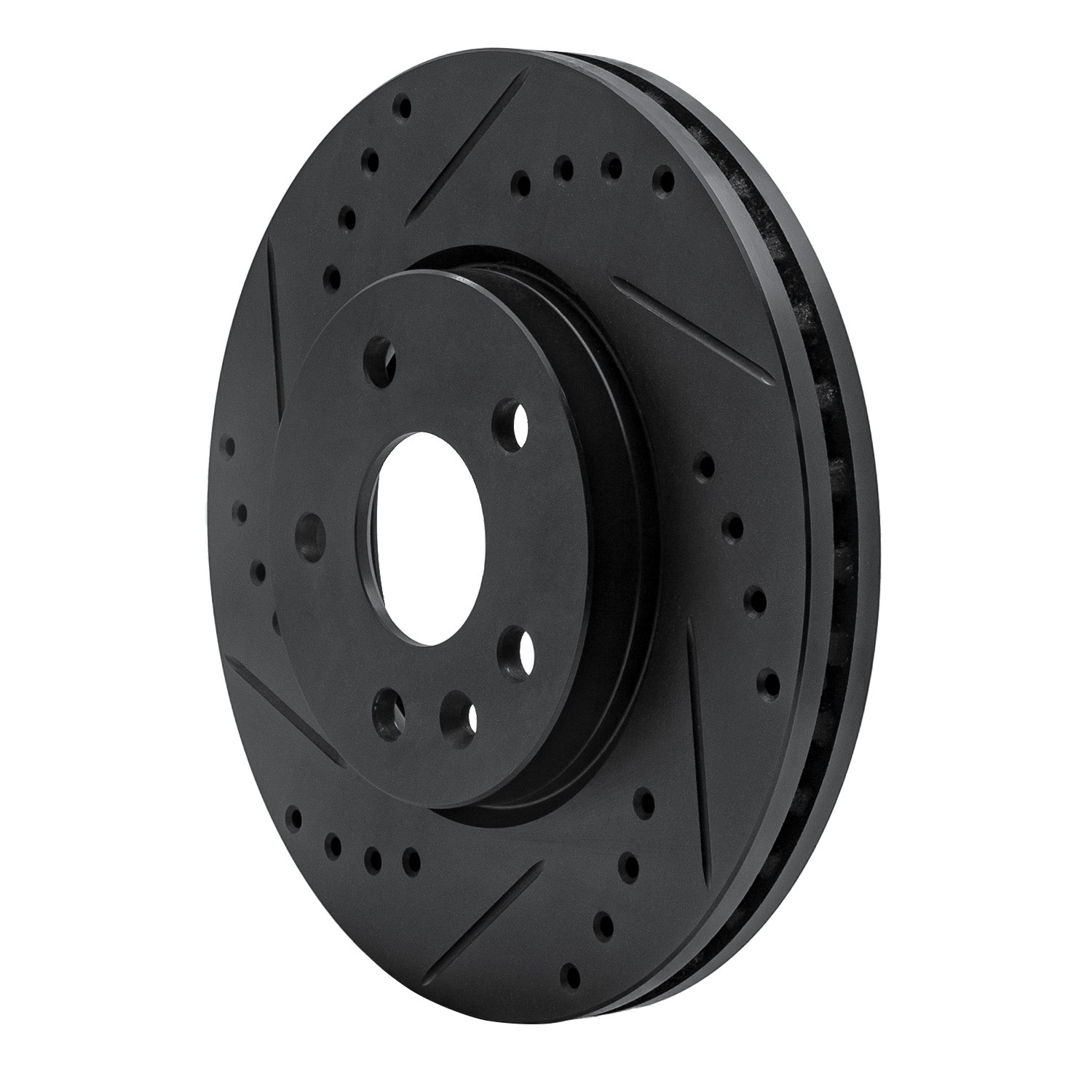 DYN 633-47043L DFC Brake Rotor - Drilled and Slotted - Black