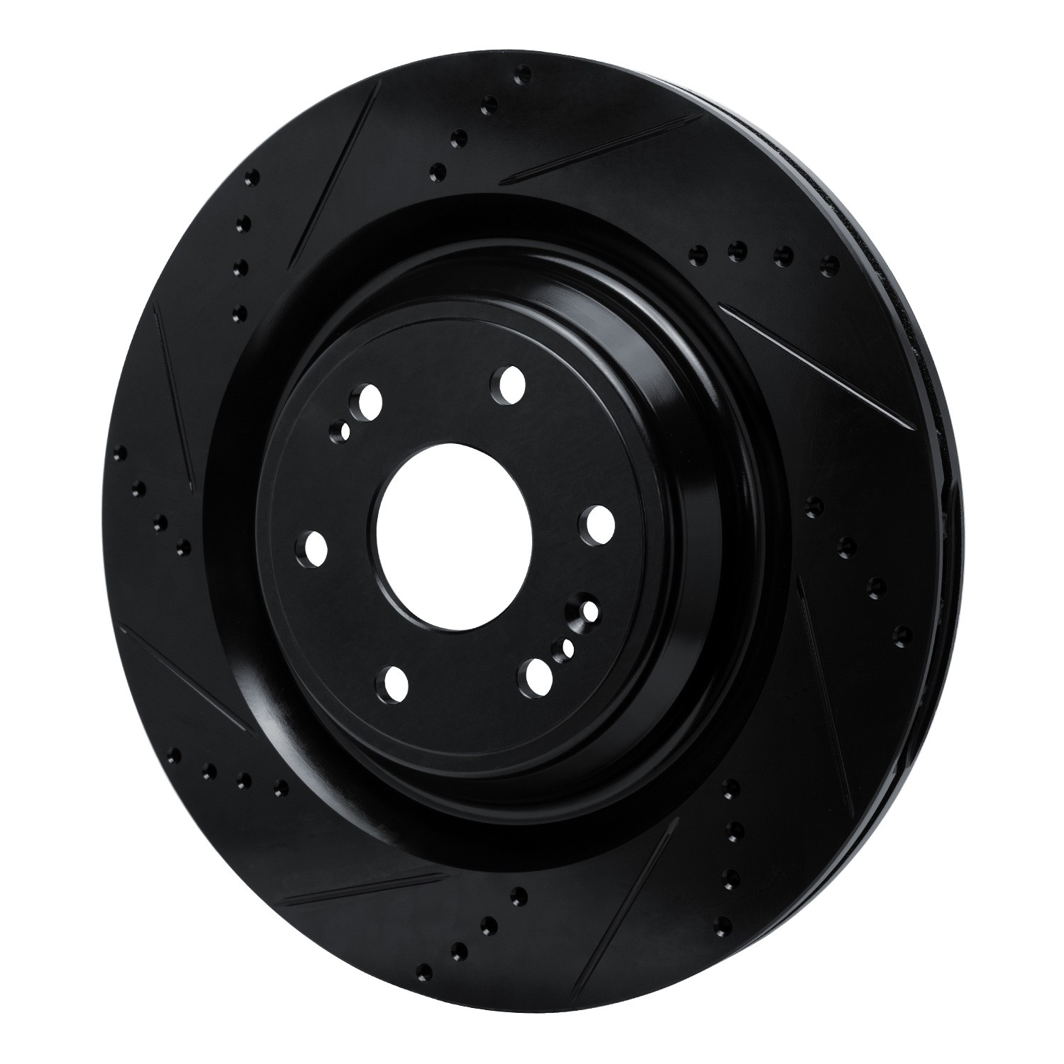 DYN 633-47086L DFC Brake Rotor - Drilled and Slotted - Black