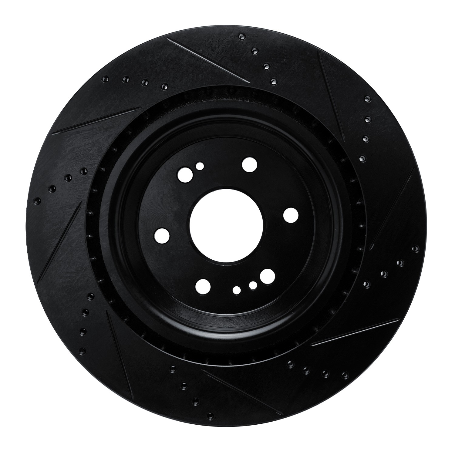 DYN 633-47086L DFC Brake Rotor - Drilled and Slotted - Black - Image 2