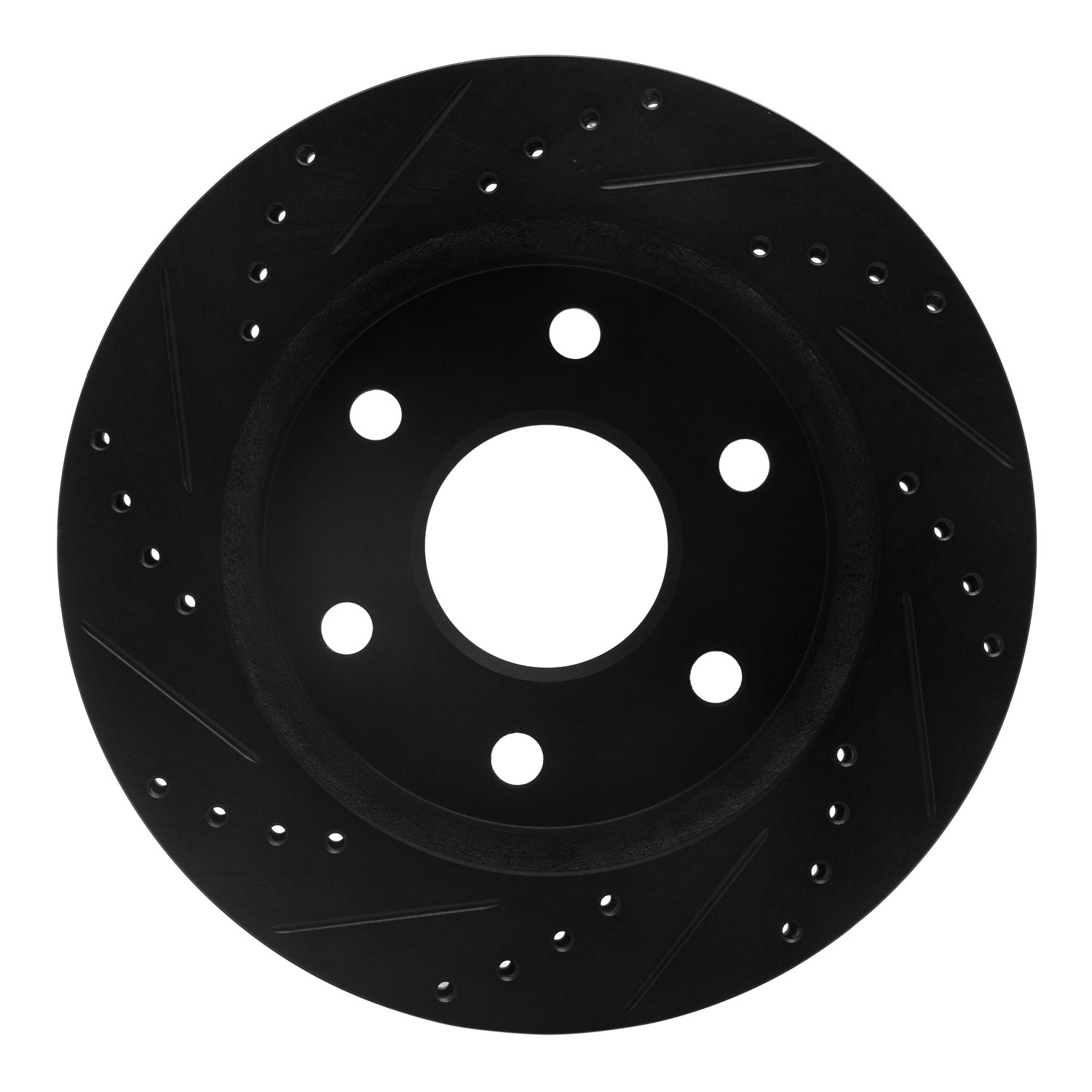 DYN 633-48036R DFC Brake Rotor - Drilled and Slotted - Black - Image 2
