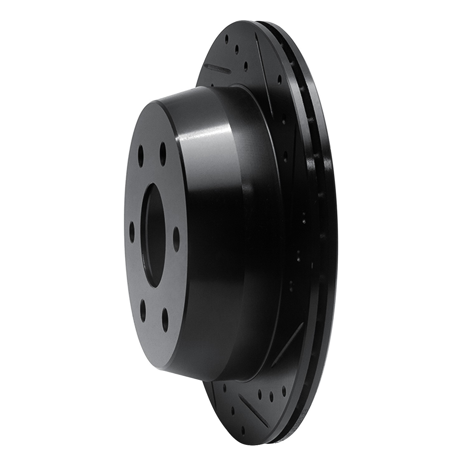 DYN 633-48037R DFC Brake Rotor - Drilled and Slotted - Black