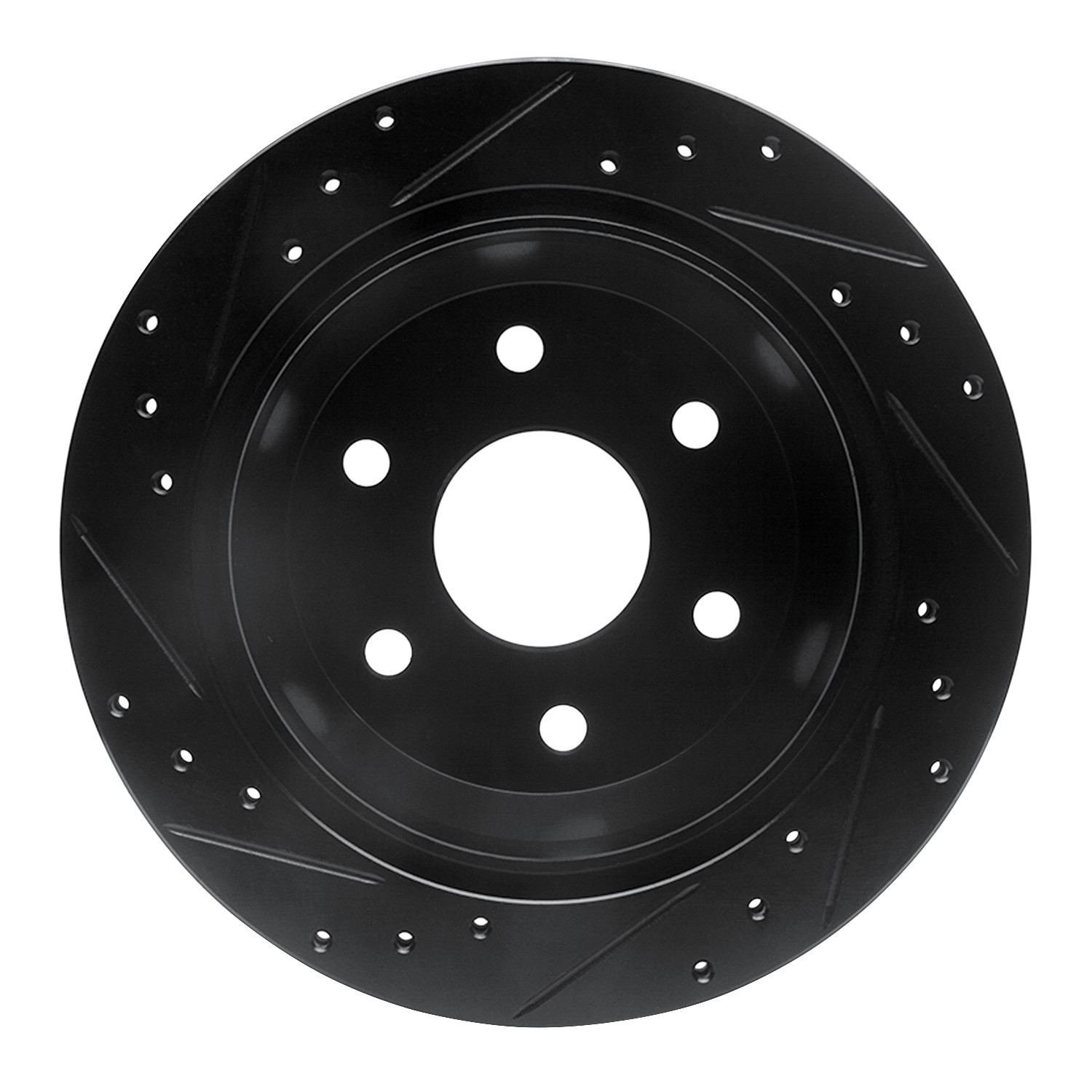 DYN 633-48037R DFC Brake Rotor - Drilled and Slotted - Black - Image 2