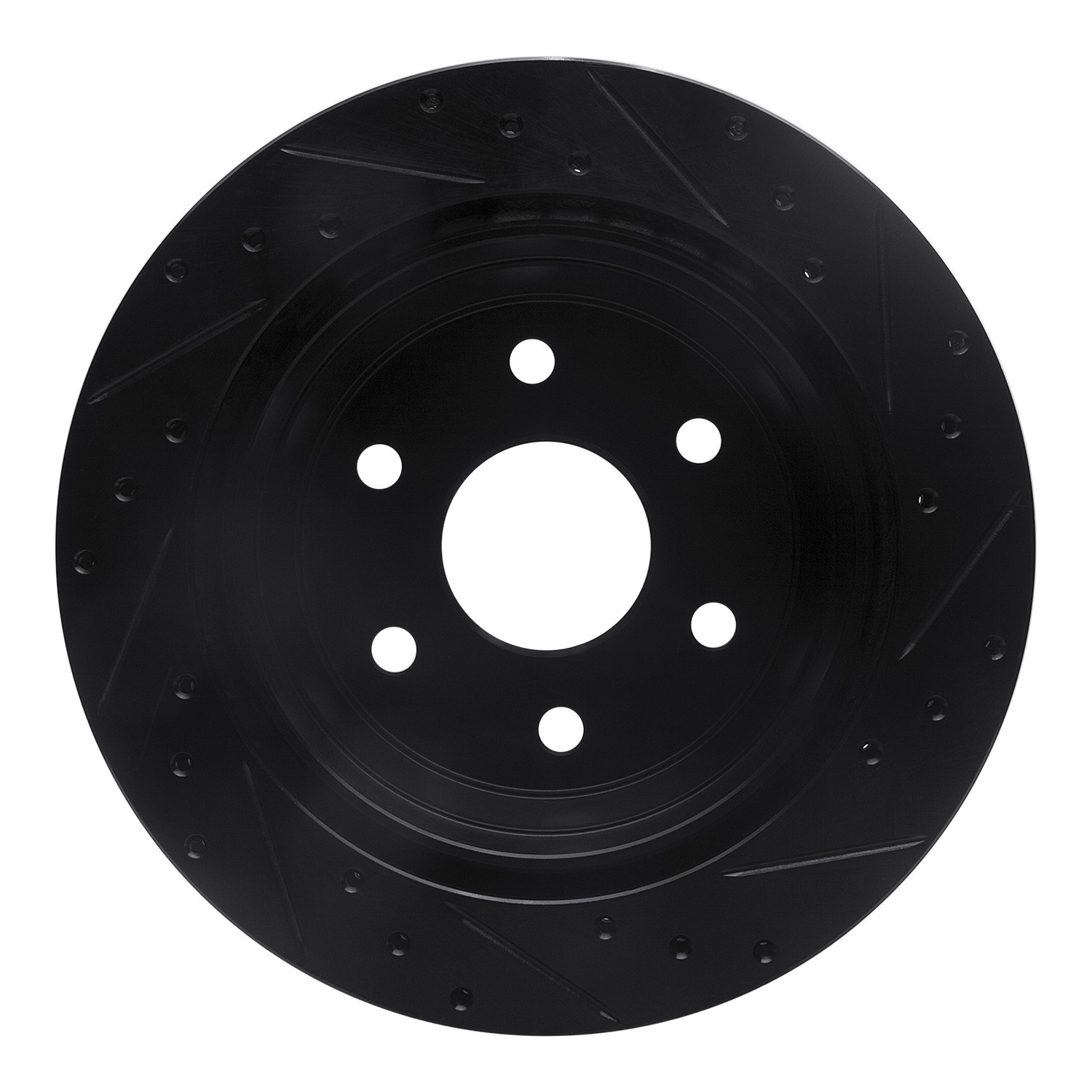 DYN 633-48041L DFC Brake Rotor - Drilled and Slotted - Black - Image 2