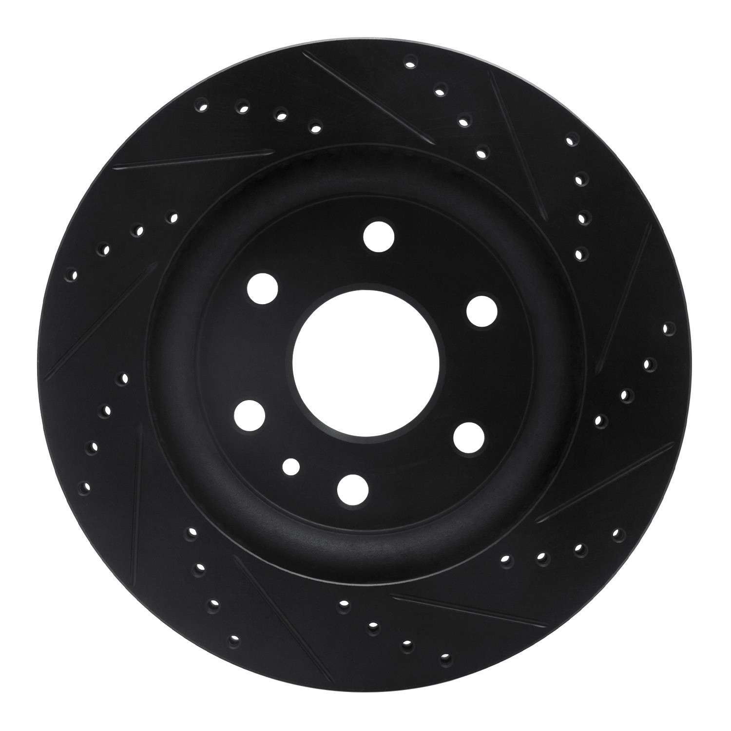 DYN 633-48054L DFC Brake Rotor - Drilled and Slotted - Black - Image 2