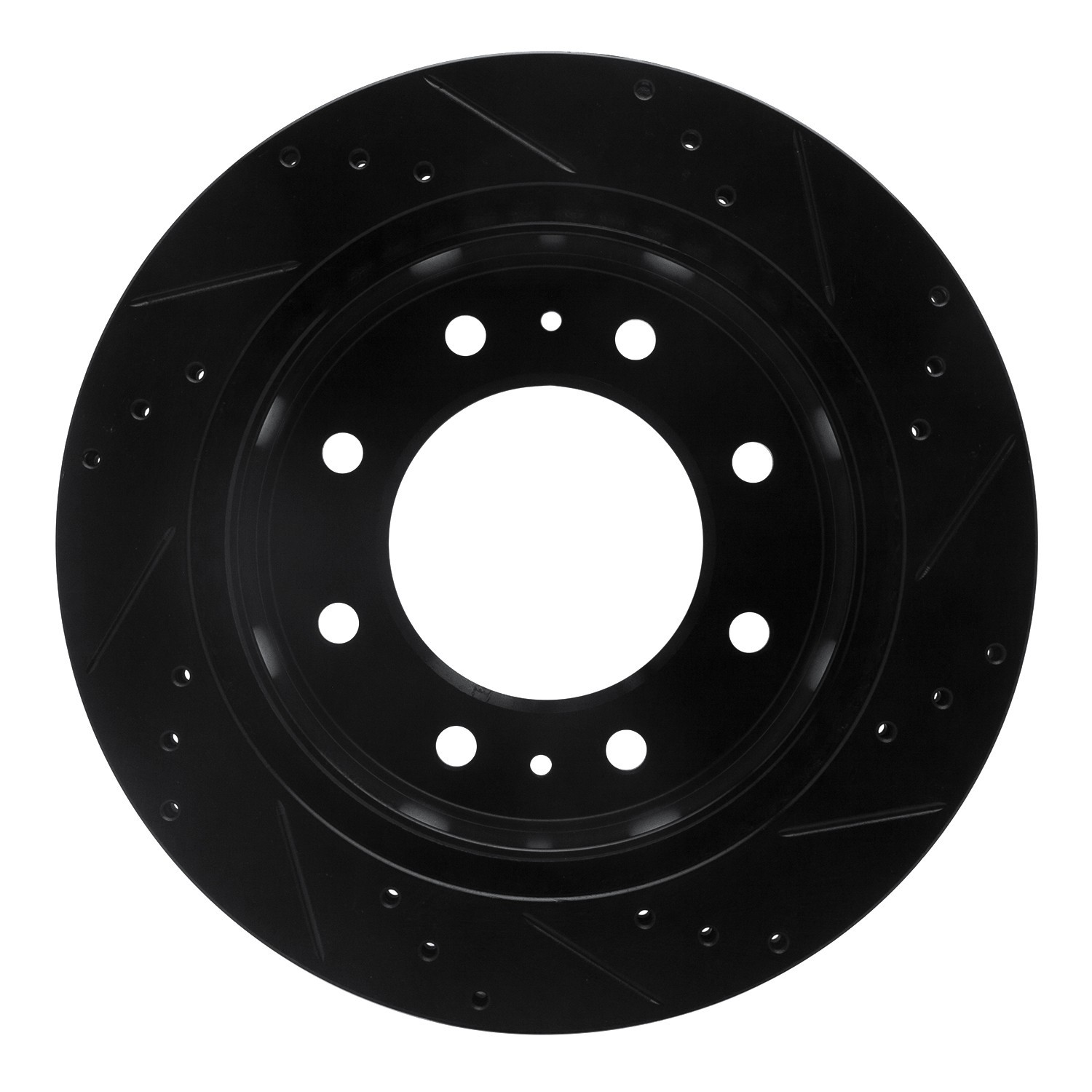 DYN 633-48061L DFC Brake Rotor - Drilled and Slotted - Black - Image 2