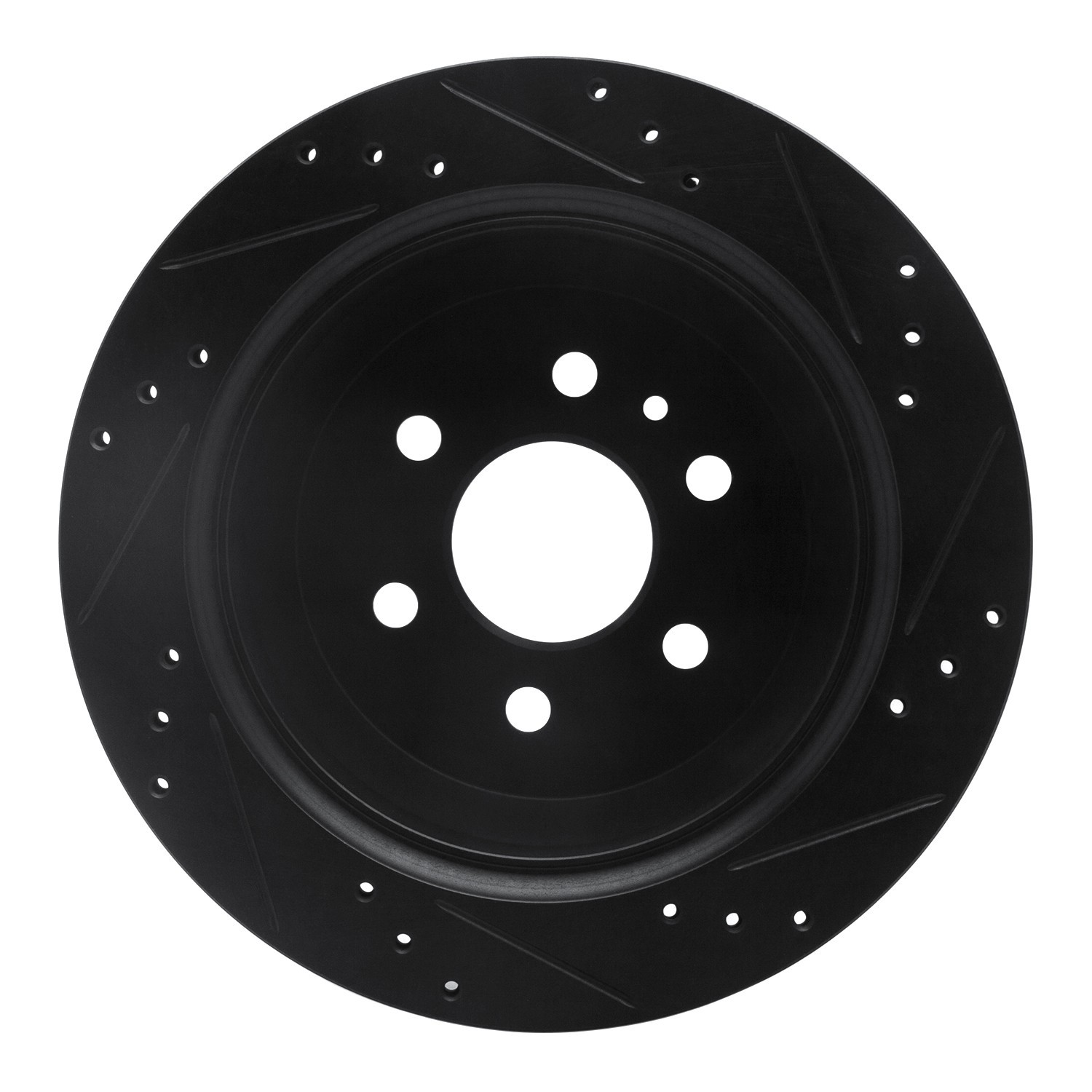 DYN 633-48063L DFC Brake Rotor - Drilled and Slotted - Black - Image 2