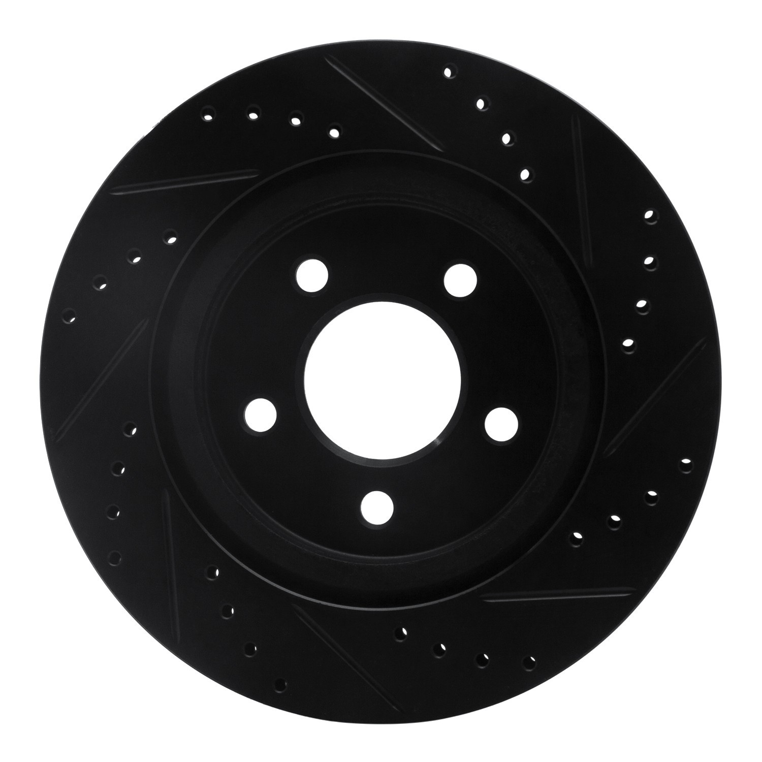 DYN 633-54058L DFC Brake Rotor - Drilled and Slotted - Black - Image 2