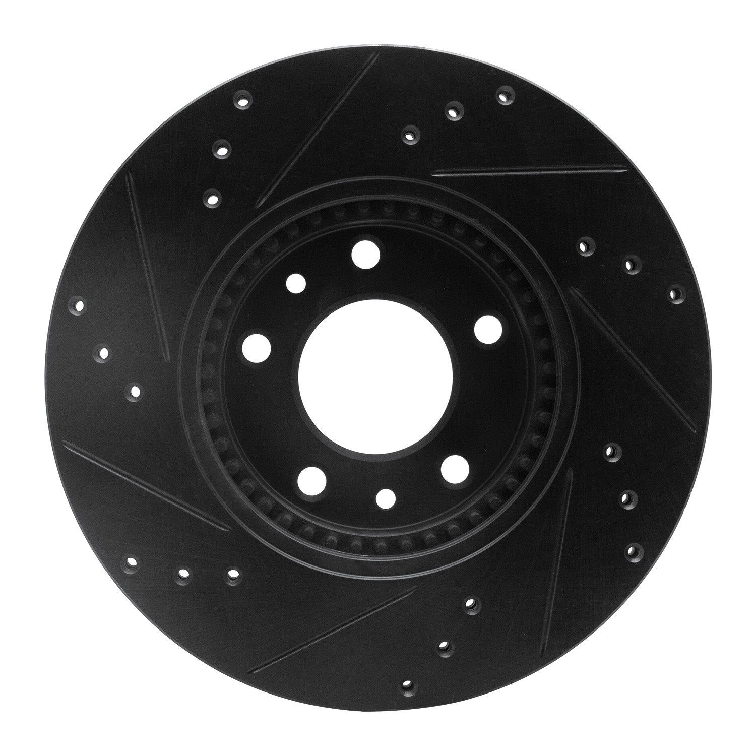 DYN 633-54059R DFC Brake Rotor - Drilled and Slotted - Black - Image 2