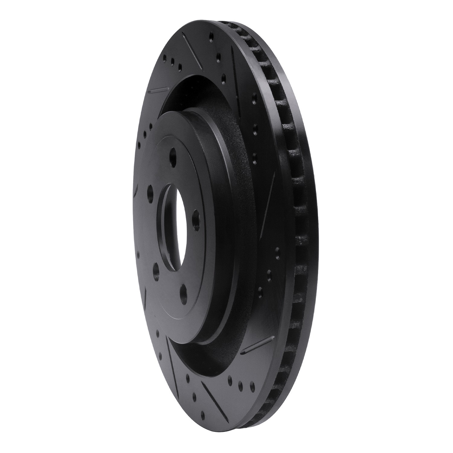 DYN 633-54074R DFC Brake Rotor - Drilled and Slotted - Black