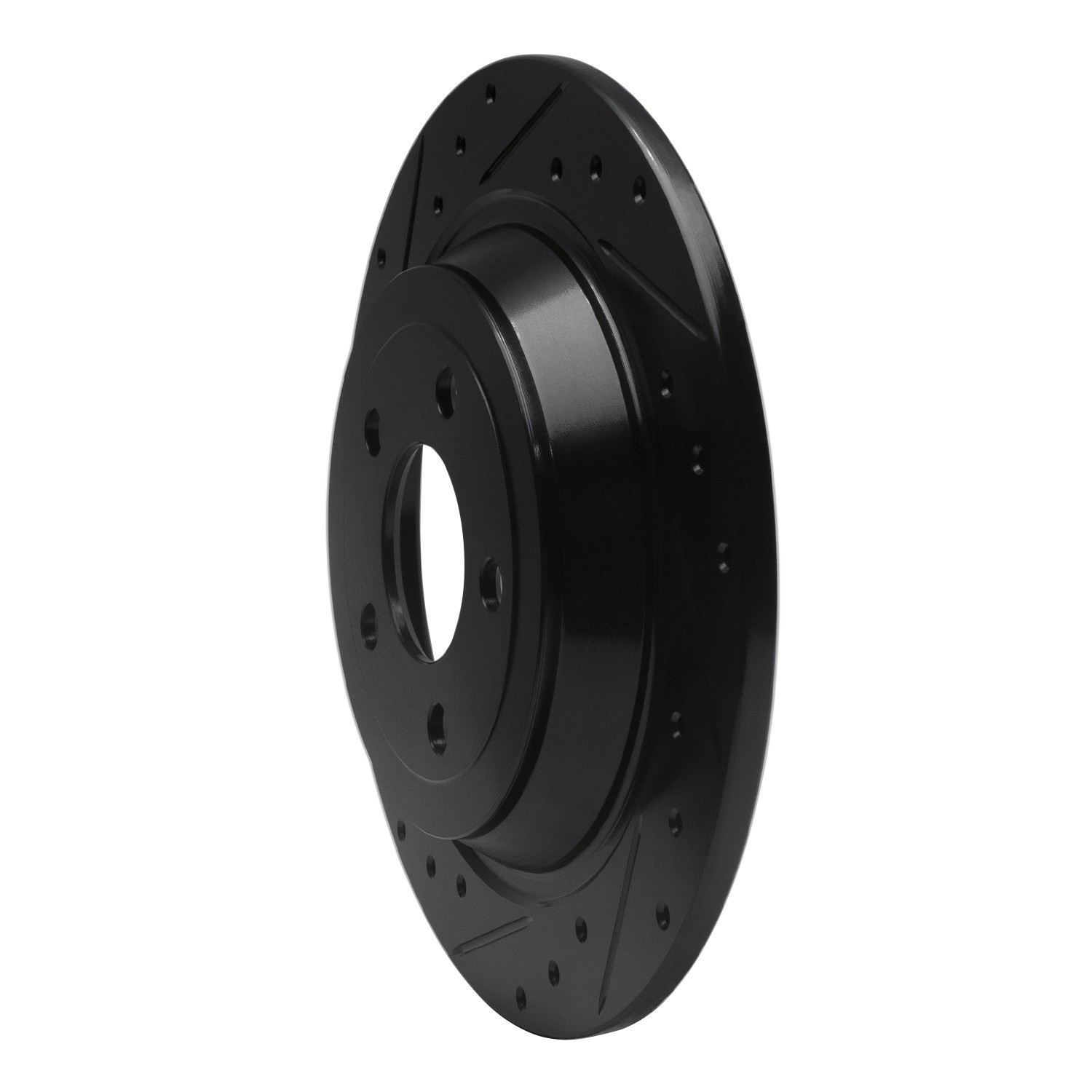 DYN 633-54076L DFC Brake Rotor - Drilled and Slotted - Black