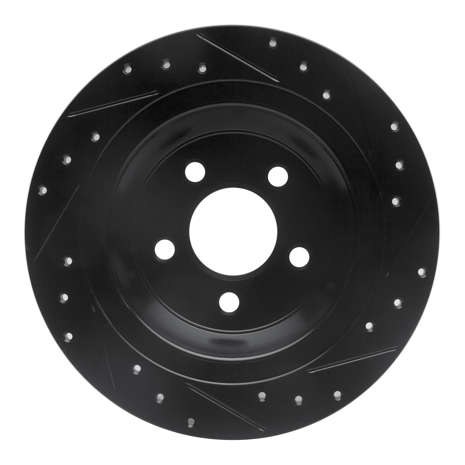 DYN 633-54076L DFC Brake Rotor - Drilled and Slotted - Black - Image 2