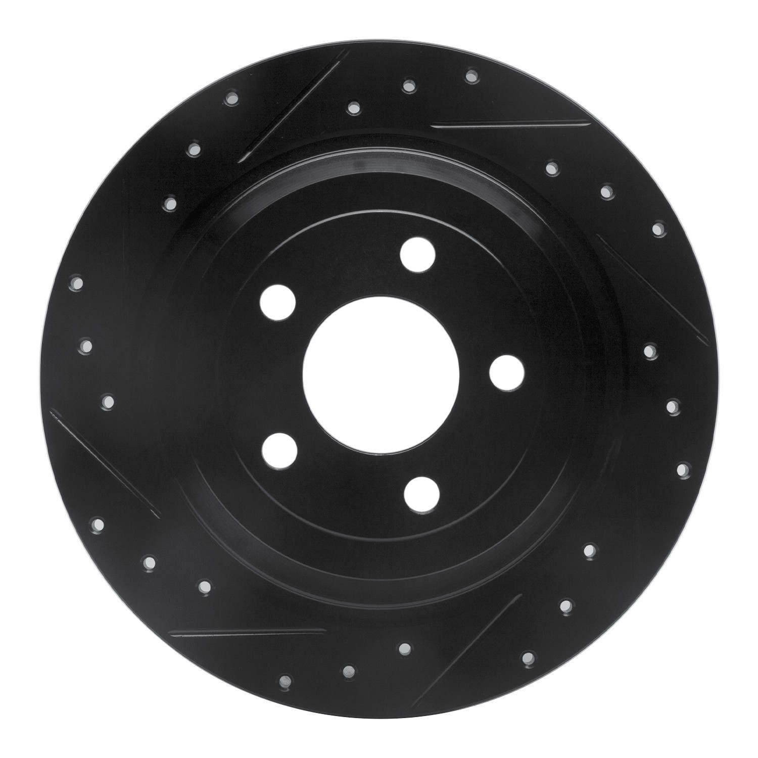 DYN 633-54076L DFC Brake Rotor - Drilled and Slotted - Black - Image 3