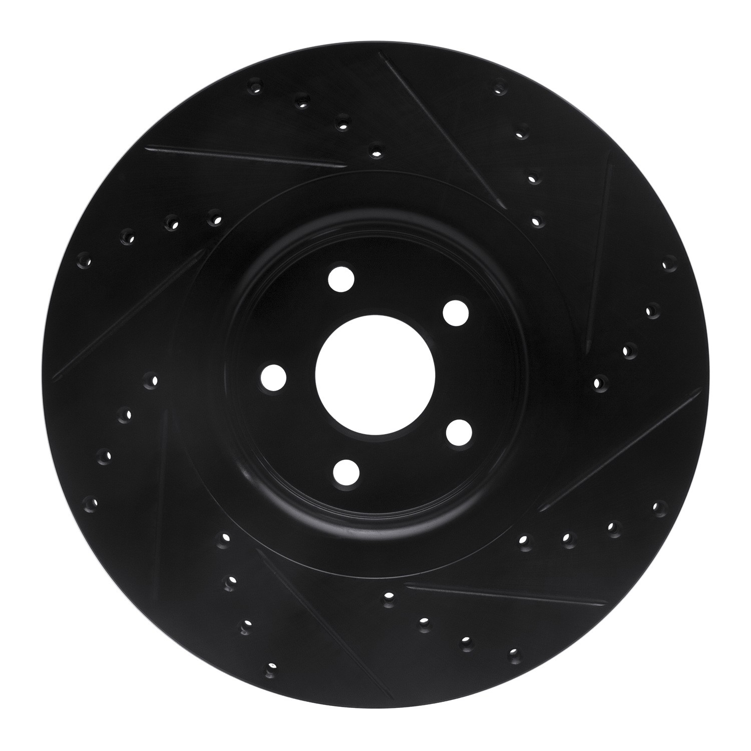 DYN 633-54082L DFC Brake Rotor - Drilled and Slotted - Black - Image 2