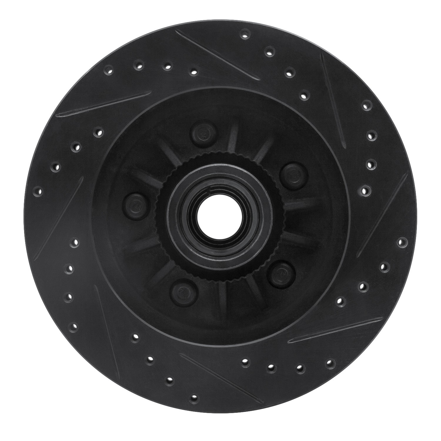 DYN 633-54153L DFC Brake Rotor - Drilled and Slotted - Black - Image 2