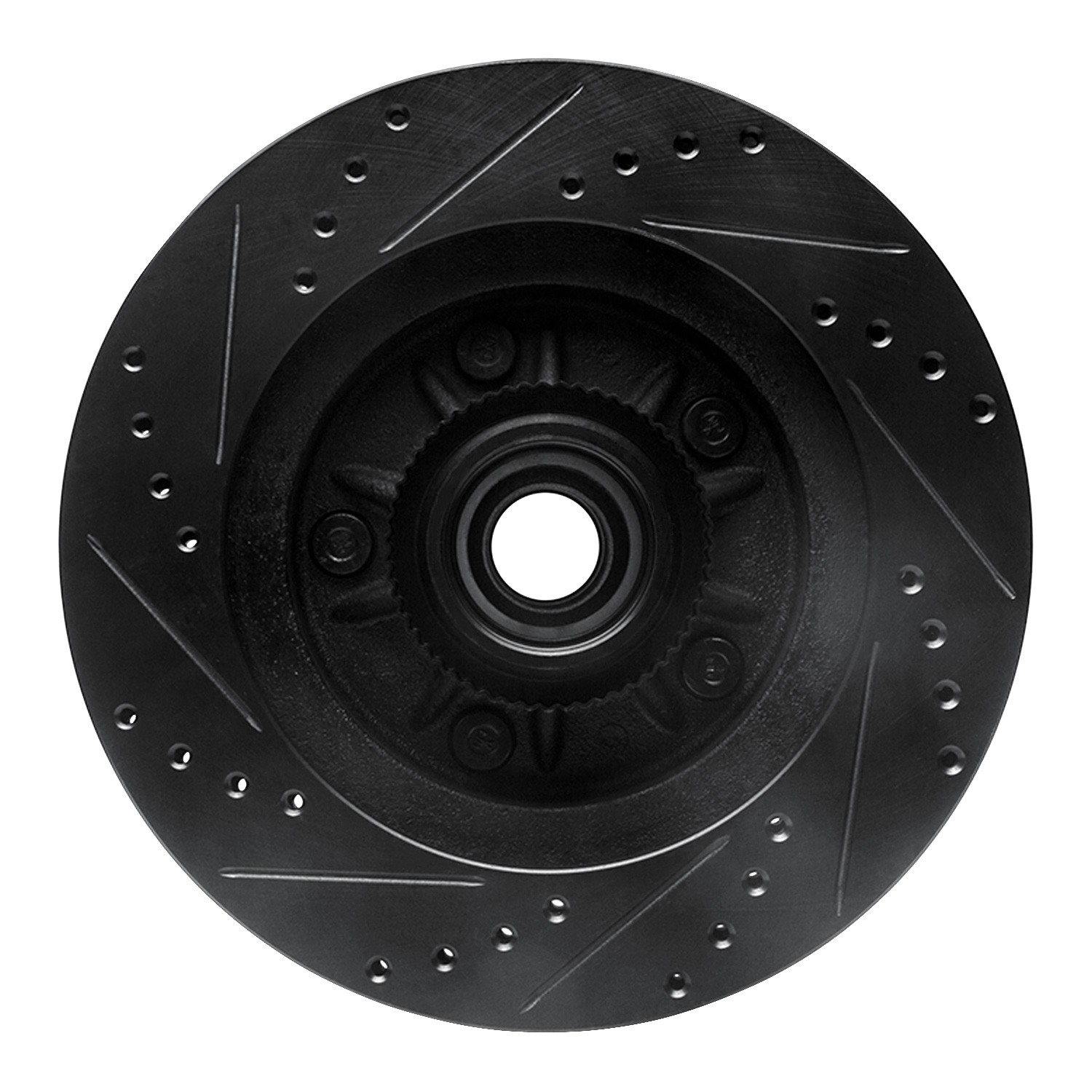 DYN 633-54169R DFC Brake Rotor - Drilled and Slotted - Black - Image 2
