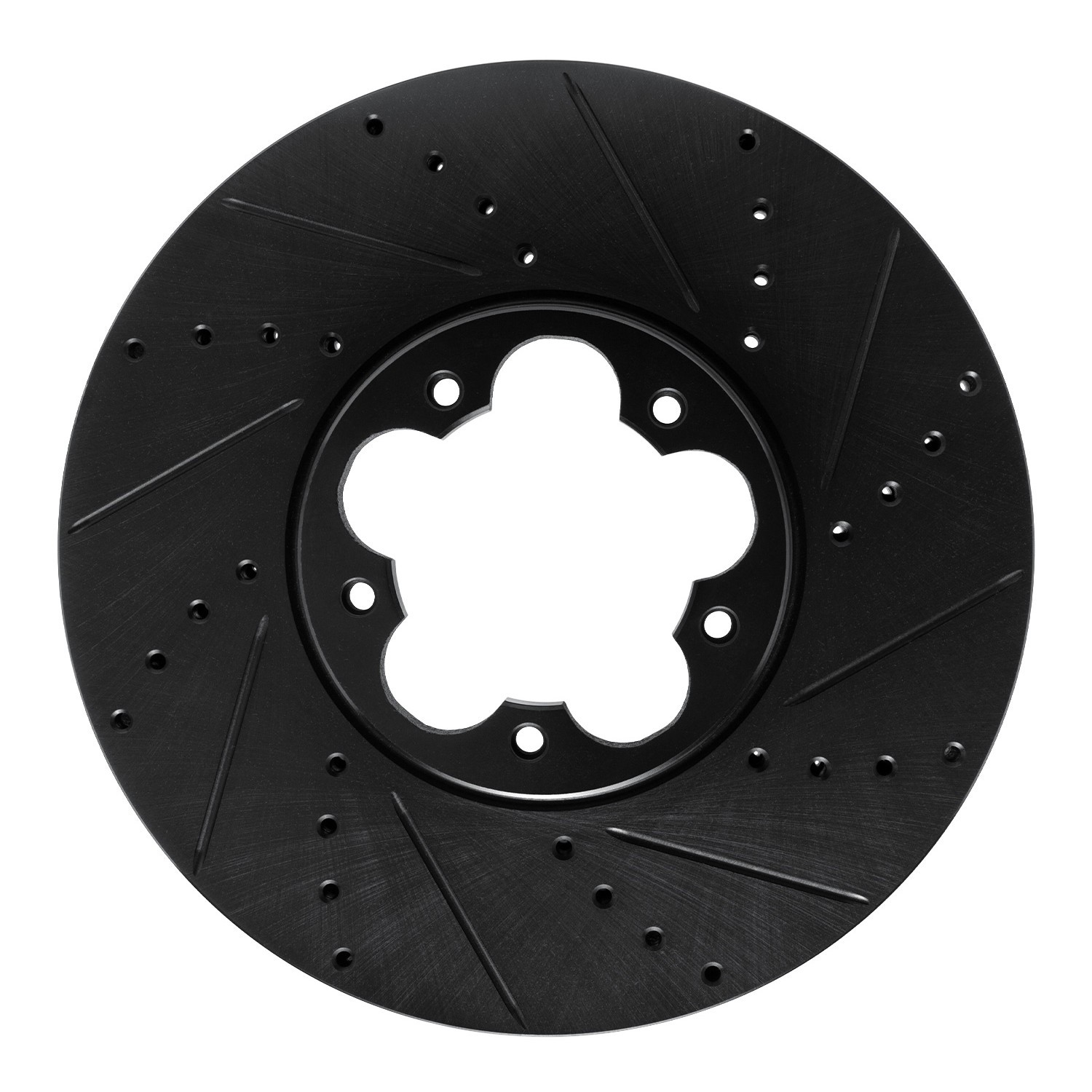 DYN 633-54270R DFC Brake Rotor - Drilled and Slotted - Black