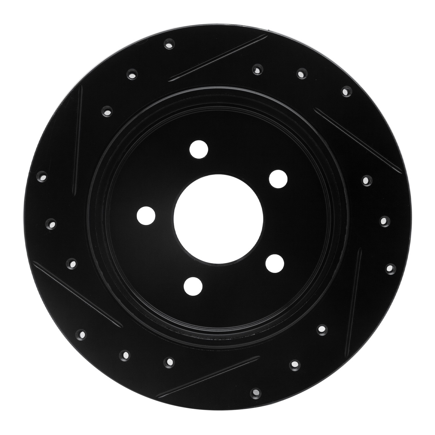 DYN 633-56020R DFC Brake Rotor - Drilled and Slotted - Black - Image 2