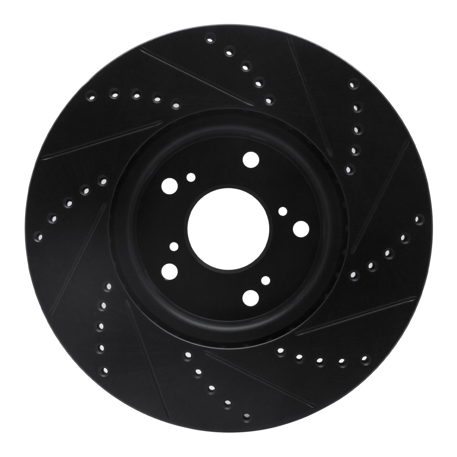 DYN 633-58020L DFC Brake Rotor - Drilled and Slotted - Black - Image 2
