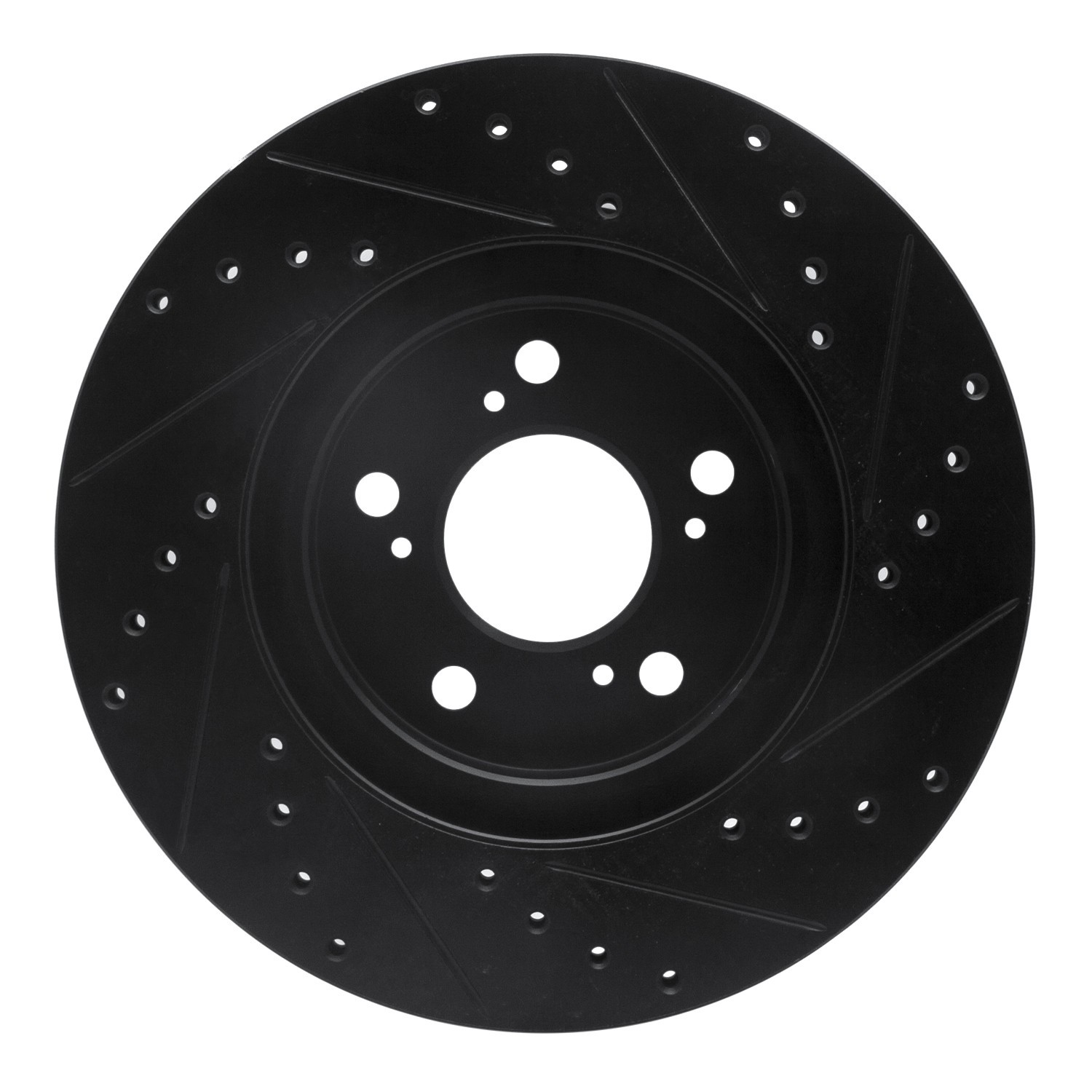 DYN 633-58021L DFC Brake Rotor - Drilled and Slotted - Black - Image 2