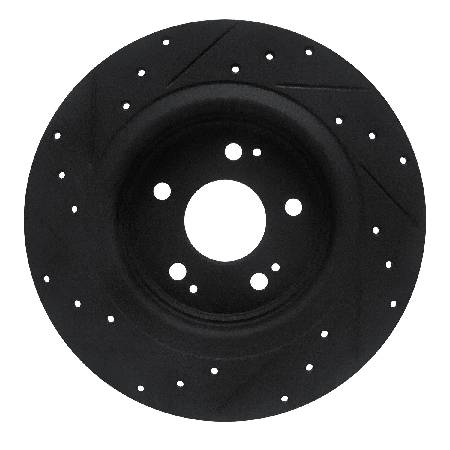 DYN 633-58030R DFC Brake Rotor - Drilled and Slotted - Black - Image 2