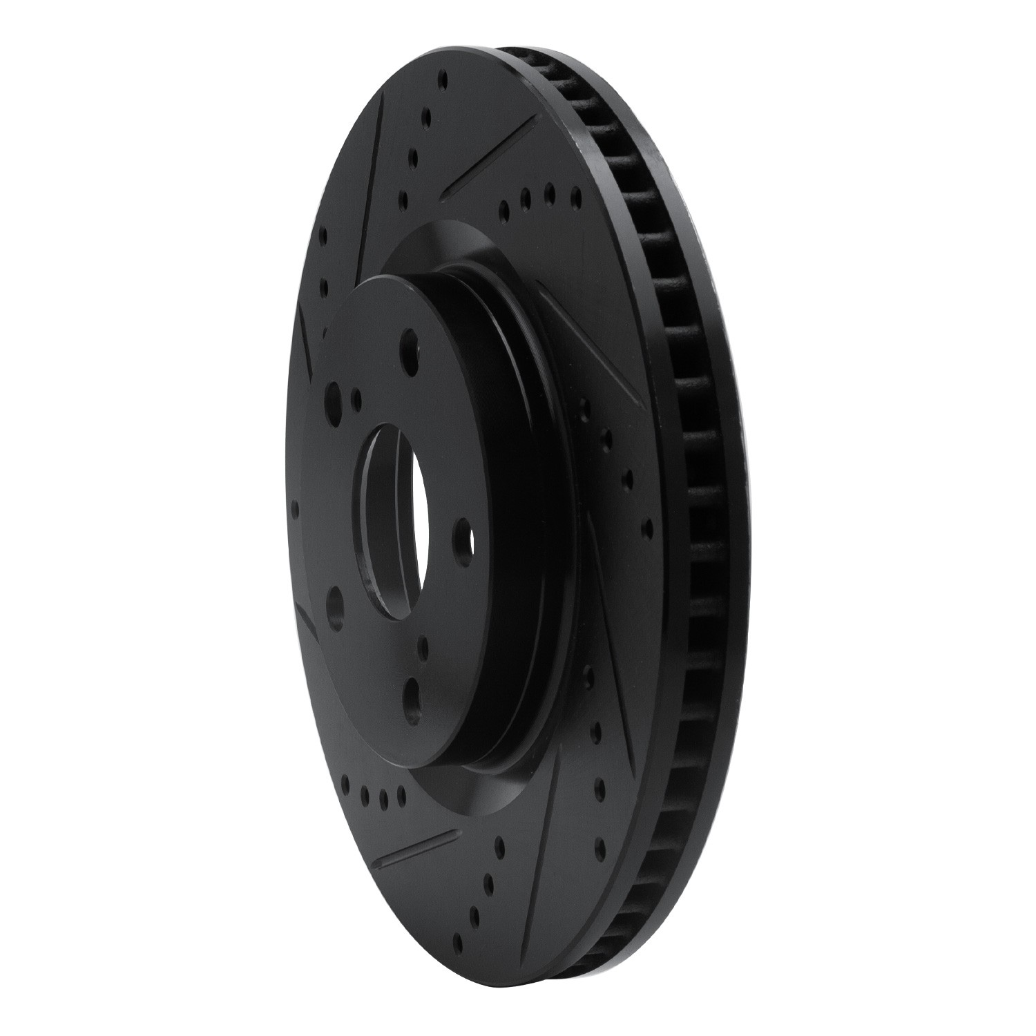 DYN 633-58035L DFC Brake Rotor - Drilled and Slotted - Black - Image 2
