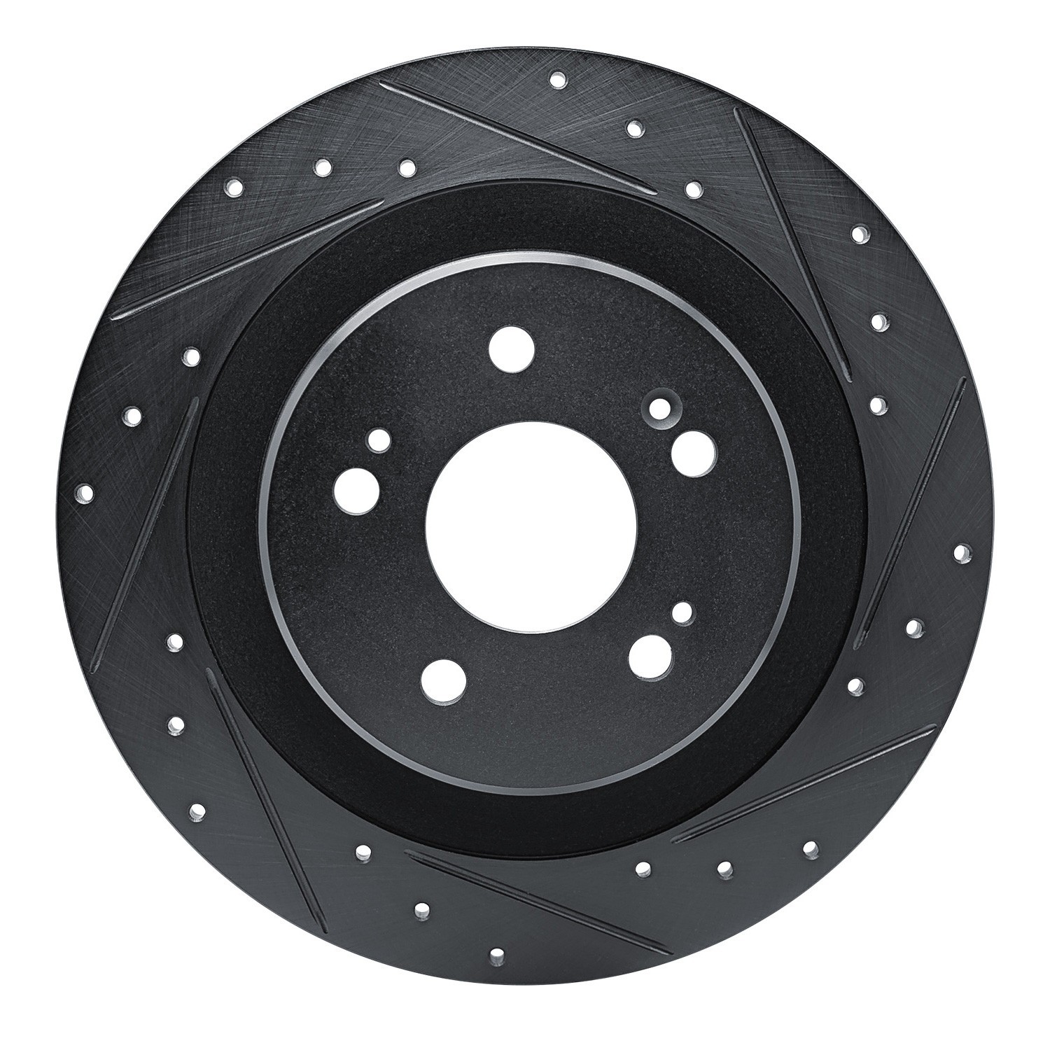 DYN 633-58036R DFC Brake Rotor - Drilled and Slotted - Black