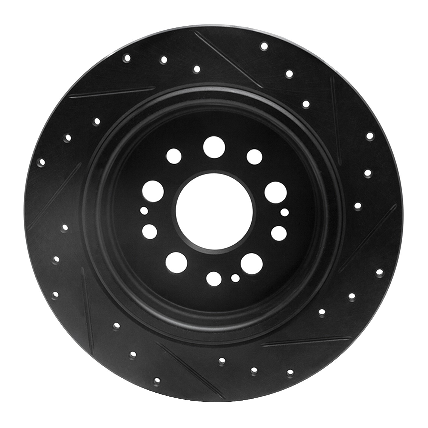 DYN 633-59070L DFC Brake Rotor - Drilled and Slotted - Black - Image 2