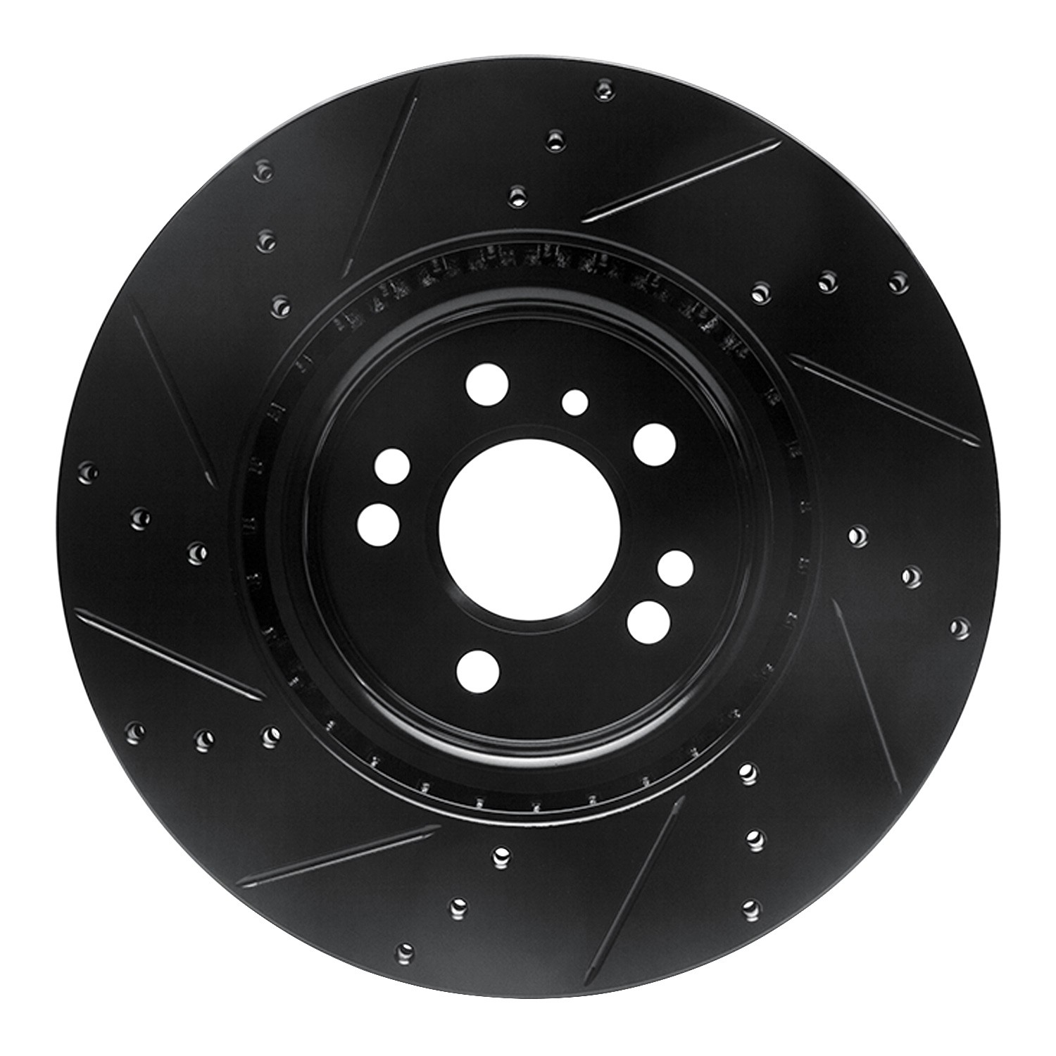 DYN 633-63144R DFC Brake Rotor - Drilled and Slotted - Black - Image 2