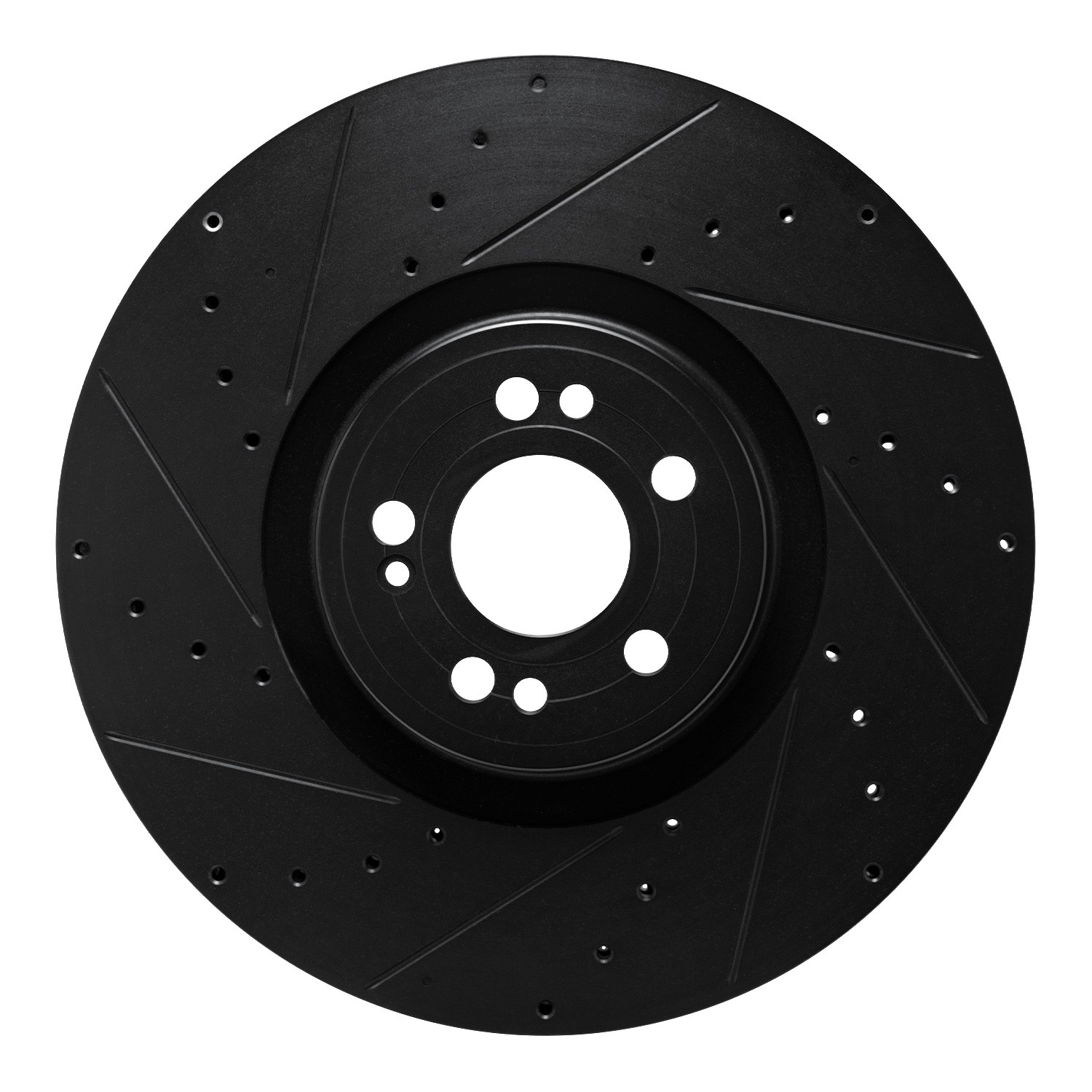 DYN 633-63180L DFC Brake Rotor - Drilled and Slotted - Black - Image 3