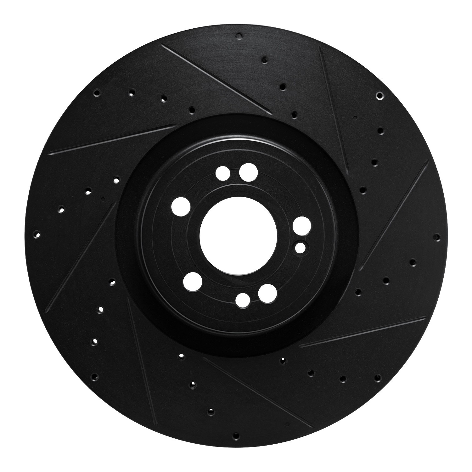 DYN 633-63180R DFC Brake Rotor - Drilled and Slotted - Black - Image 3