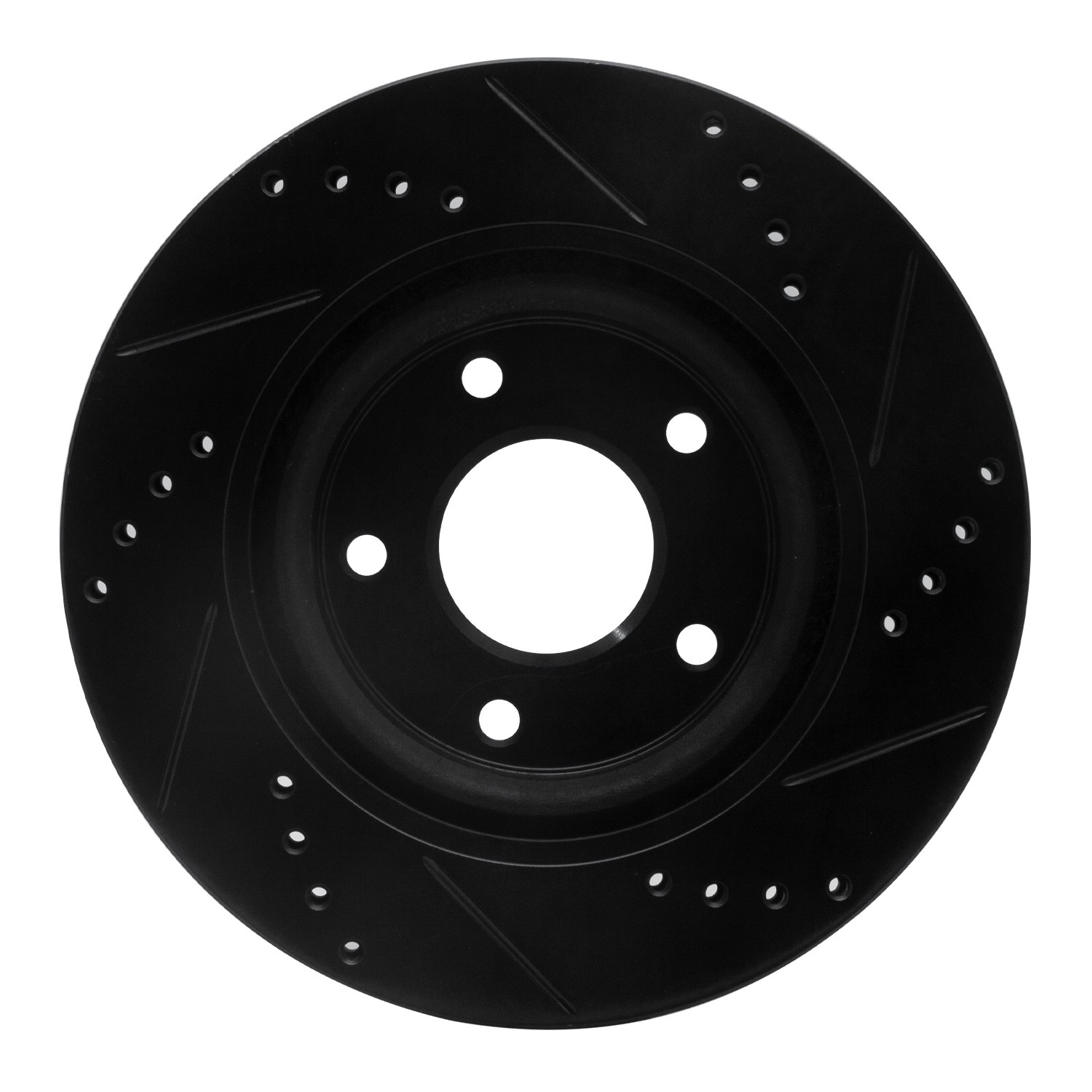 DYN 633-67057L DFC Brake Rotor - Drilled and Slotted - Black - Image 2