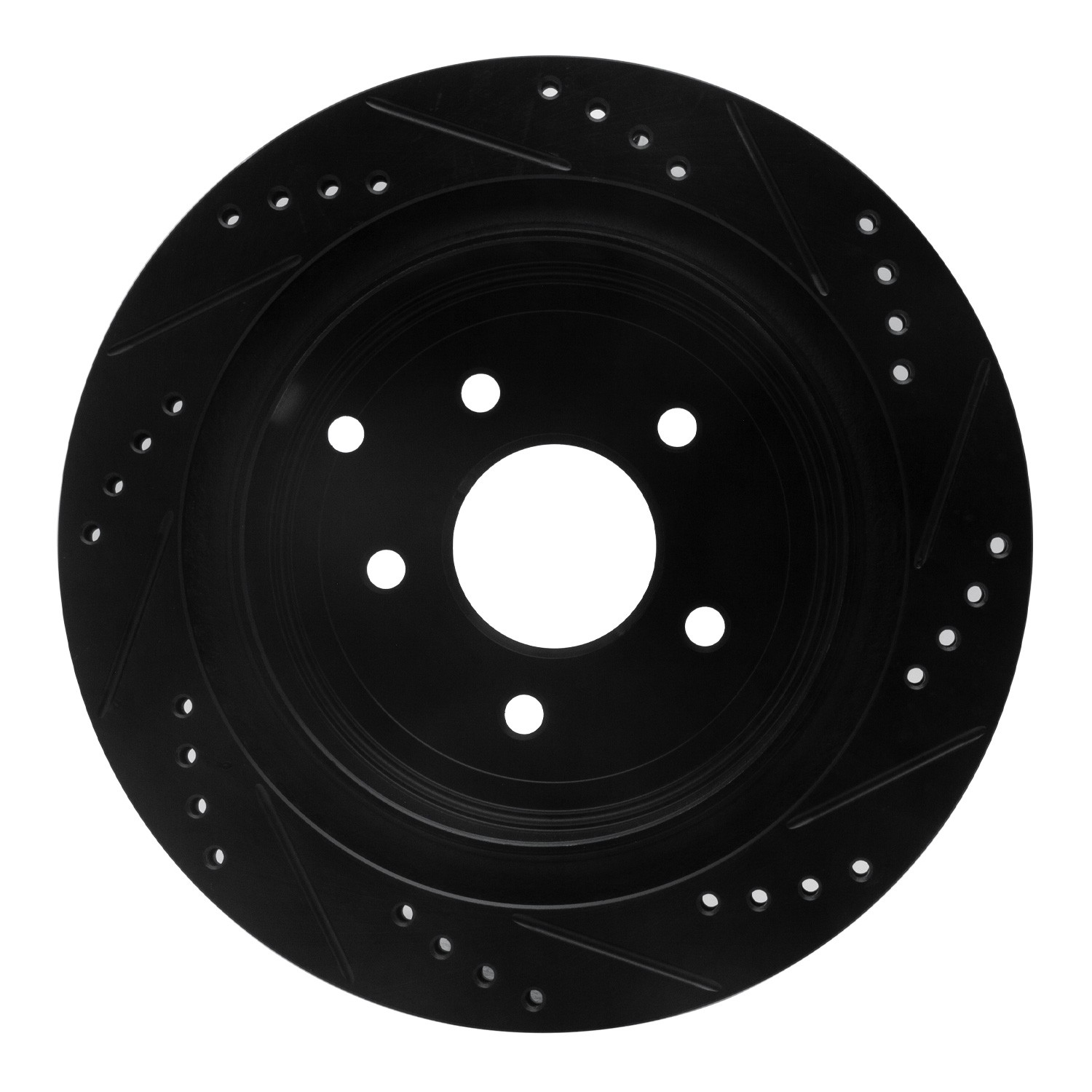 DYN 633-67089L DFC Brake Rotor - Drilled and Slotted - Black - Image 2