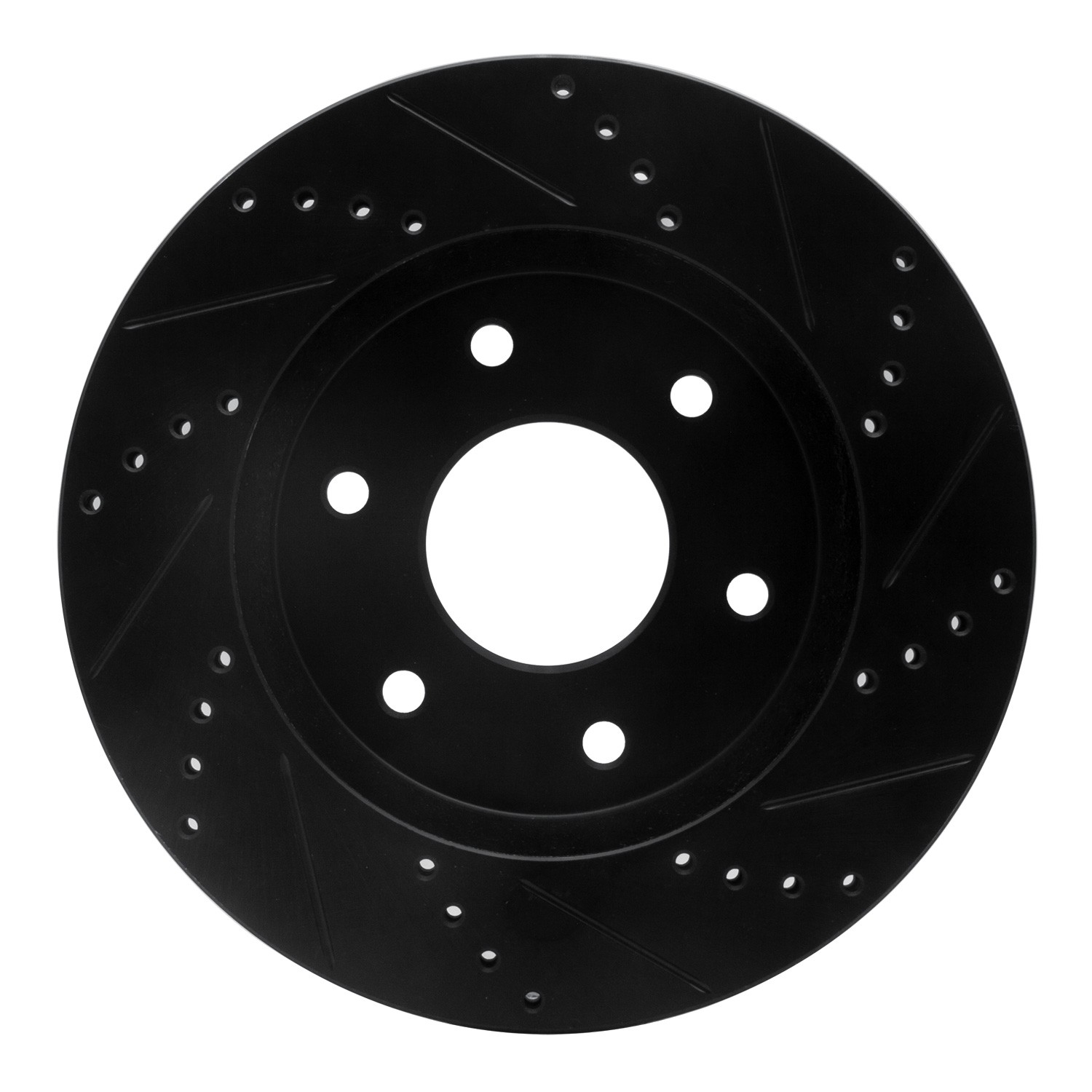 DYN 633-67091L DFC Brake Rotor - Drilled and Slotted - Black - Image 2