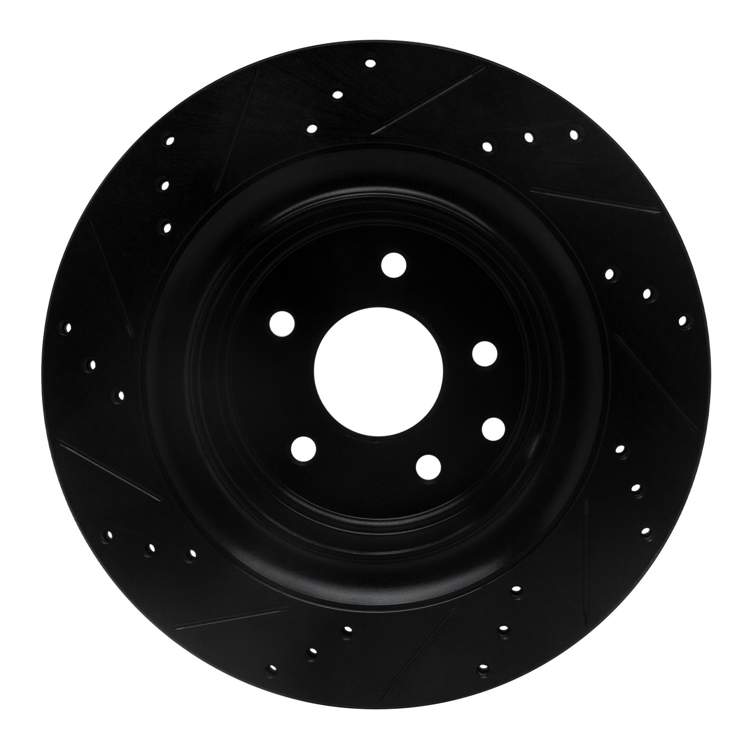 DYN 633-68010R DFC Brake Rotor - Drilled and Slotted - Black - Image 2